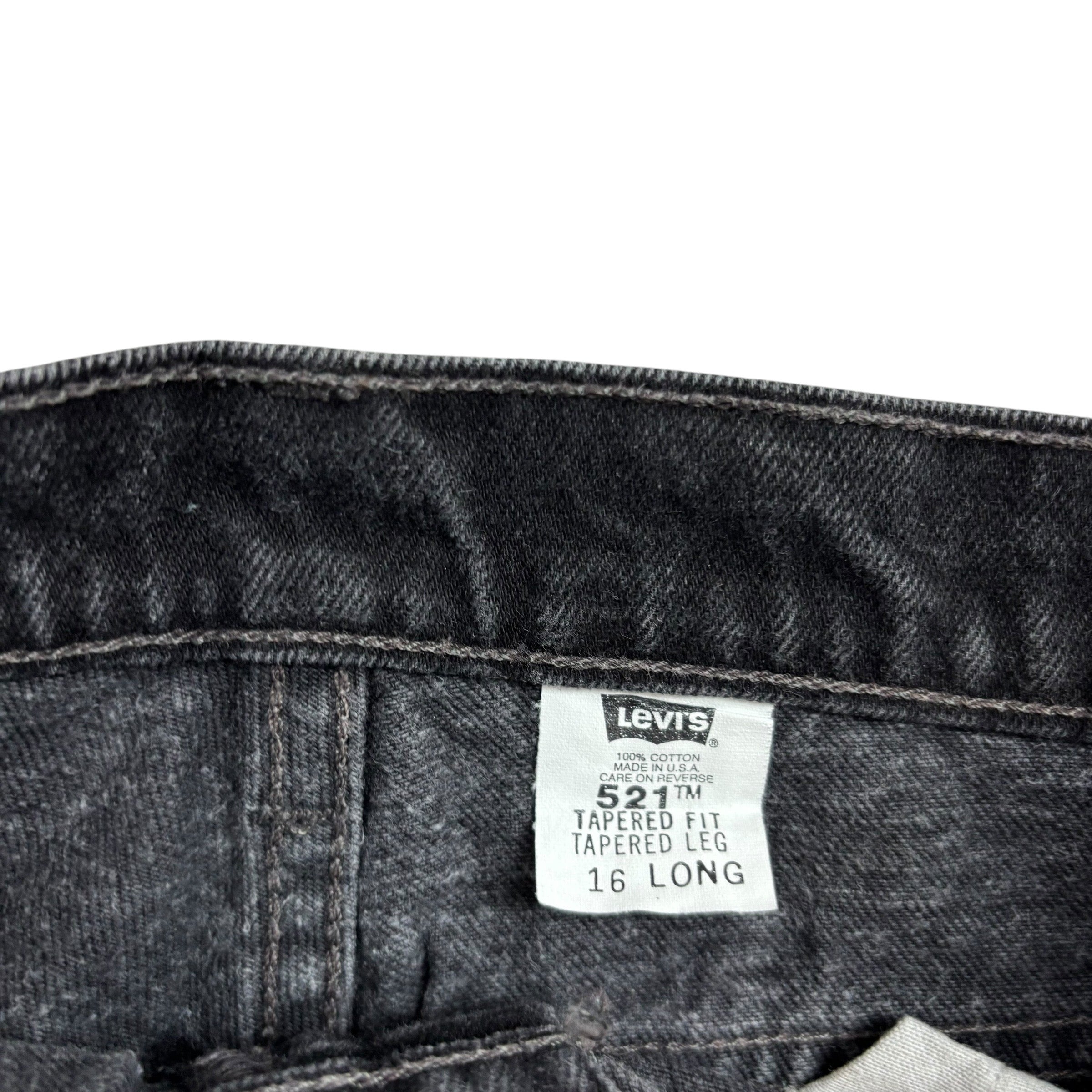 Levis 521 Jeans W32 L32 Womens Black Regular Taper Fit Made In USA Vintage Denim