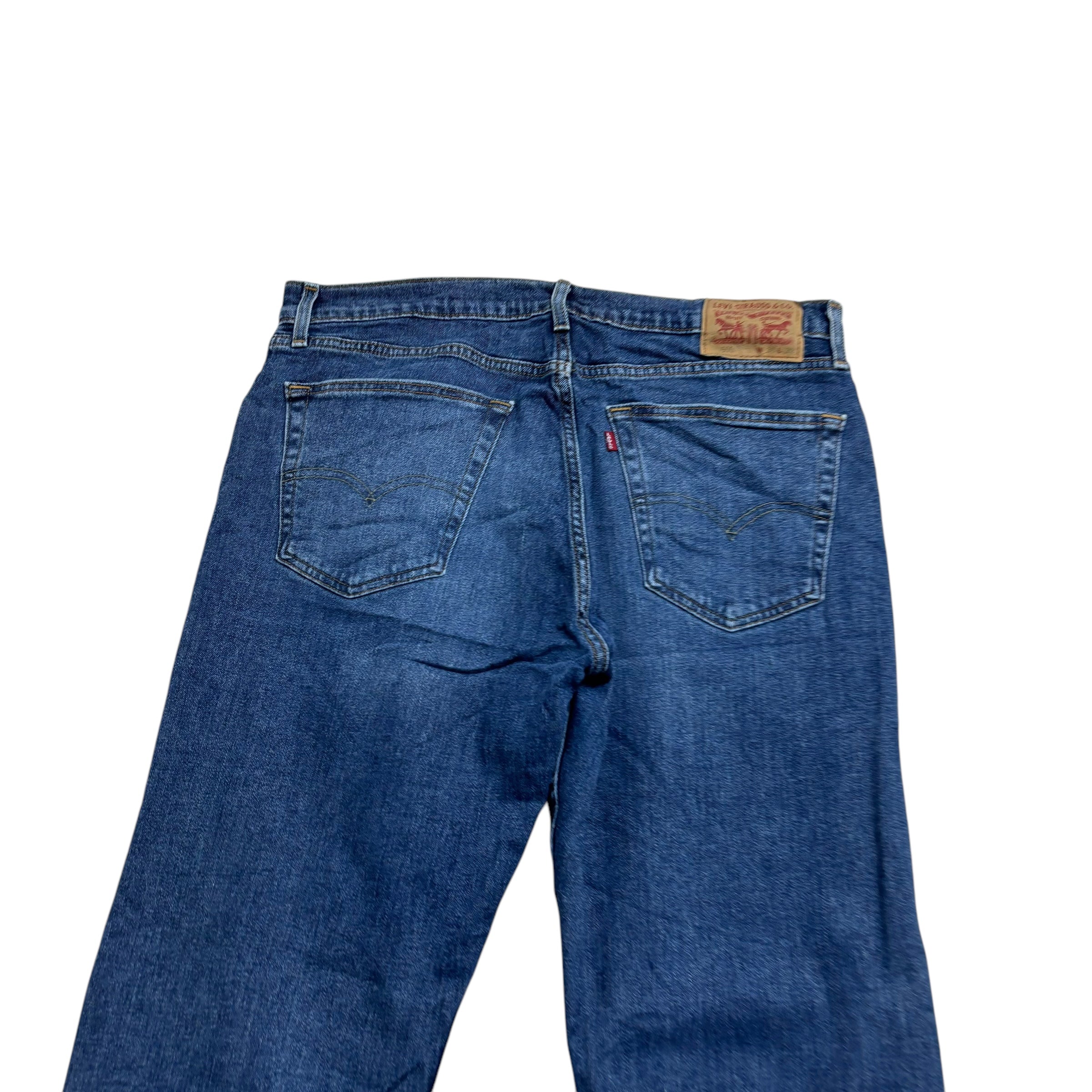 Levis 505 Jeans W36 L32 Mens Mid Blue Regular Straight Fit Stretch Denim (E)