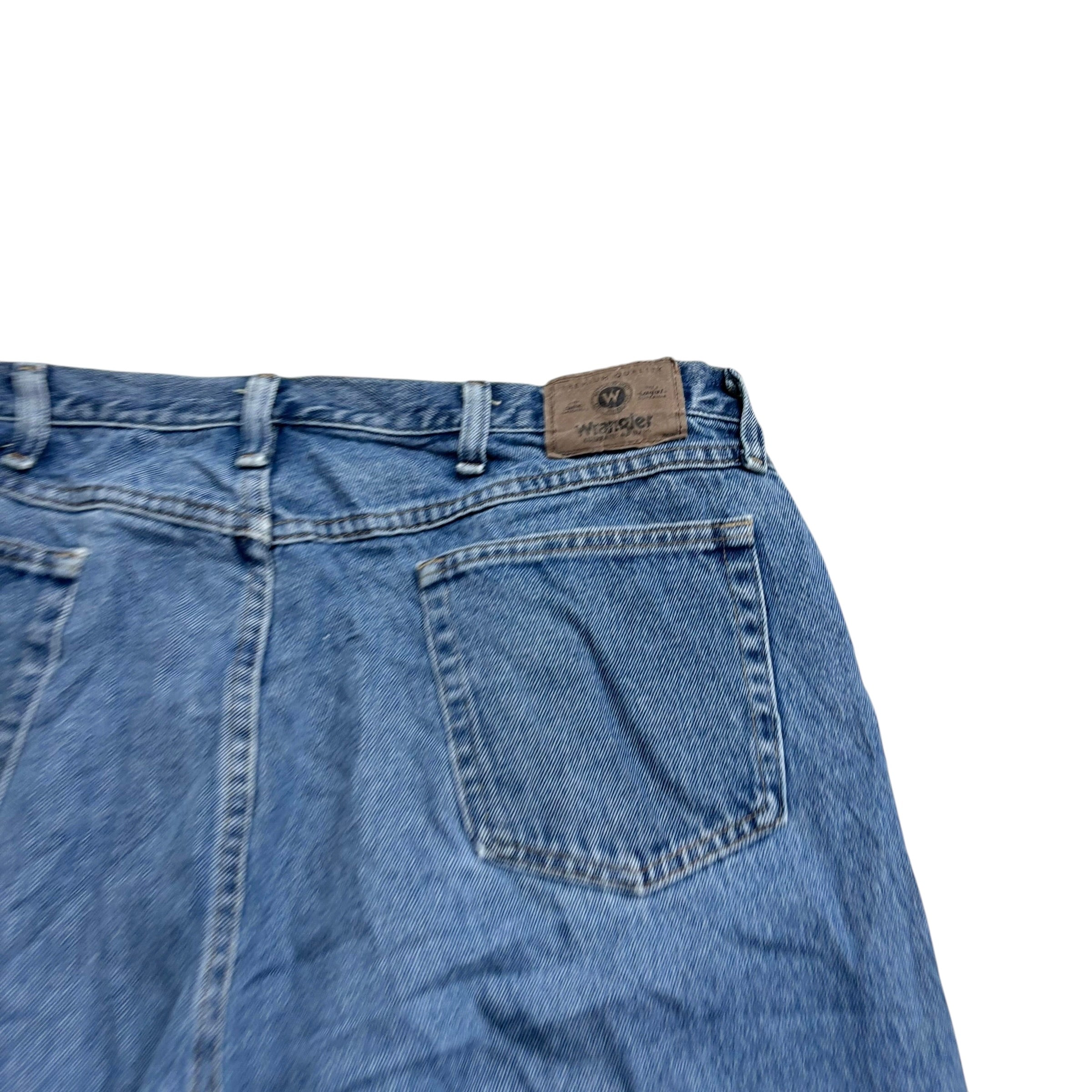 Wrangler Jeans W42 L32 Mens Mid Blue Relaxed Straight Fit Baggy Denim (E)