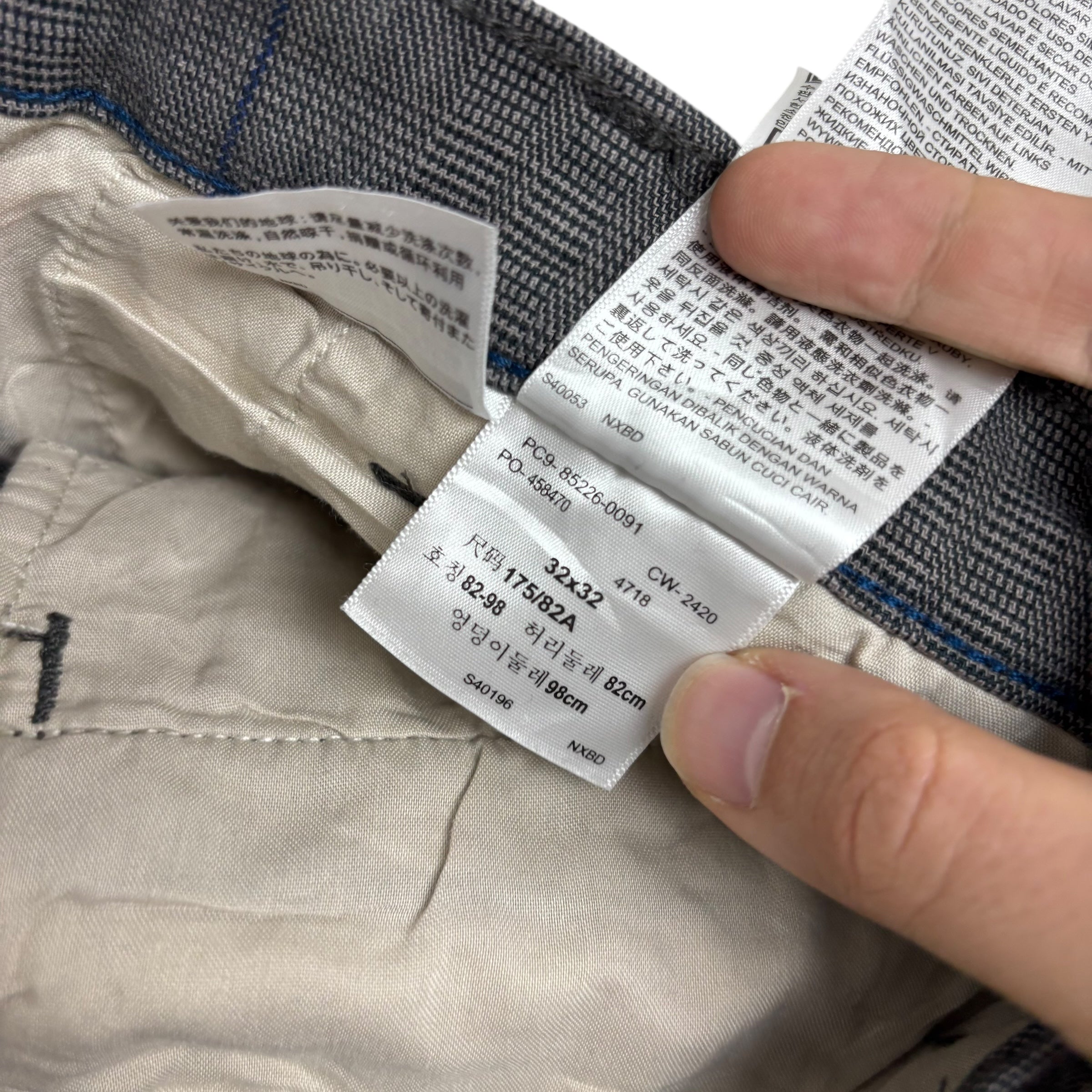 Levis XX Chino Trousers W32 L32 Mens Grey Standard Tapered Fit Stretch Pants (E)