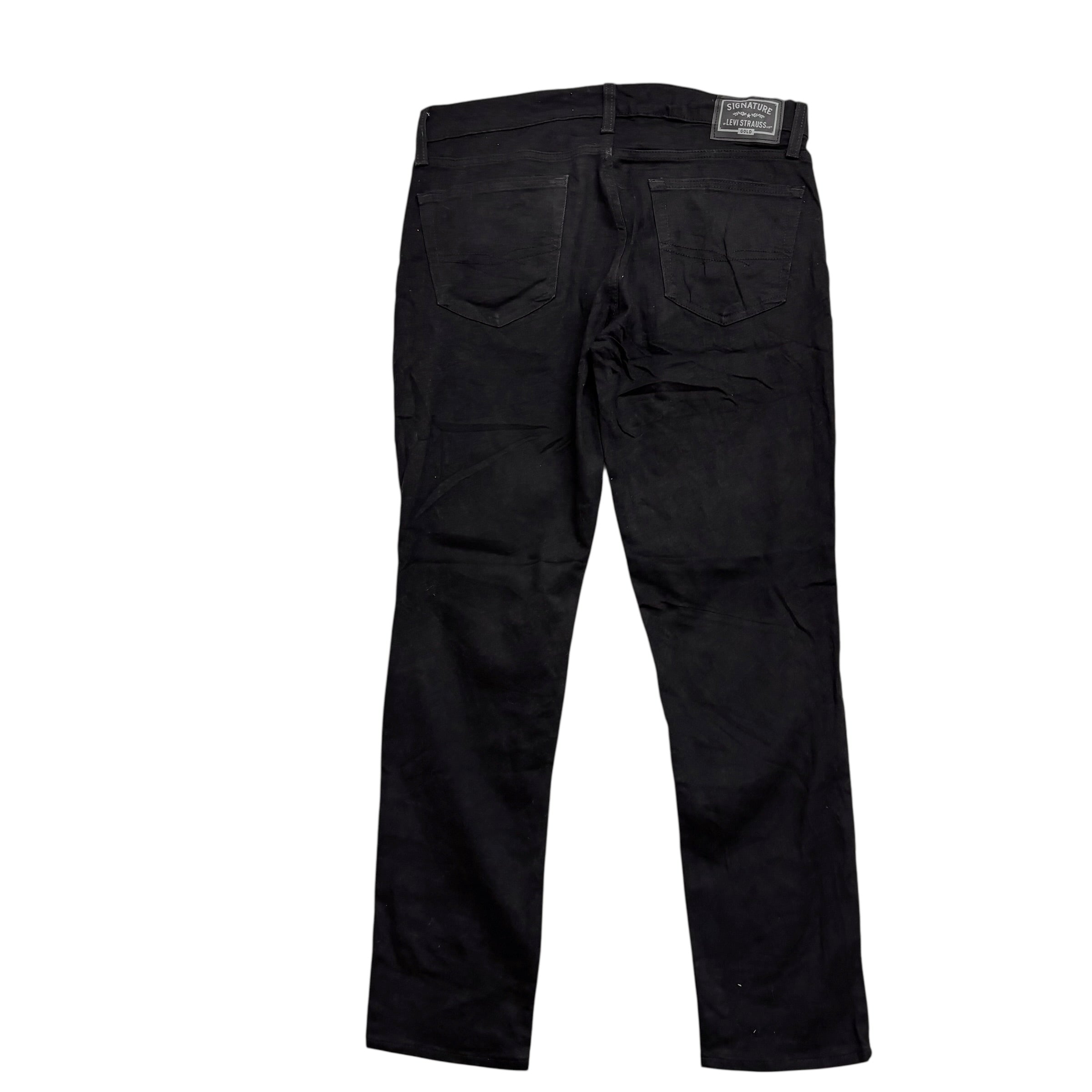 Levis Signature Jeans W34 L30 Mens Black Slim Fit Stretch Denim (E)