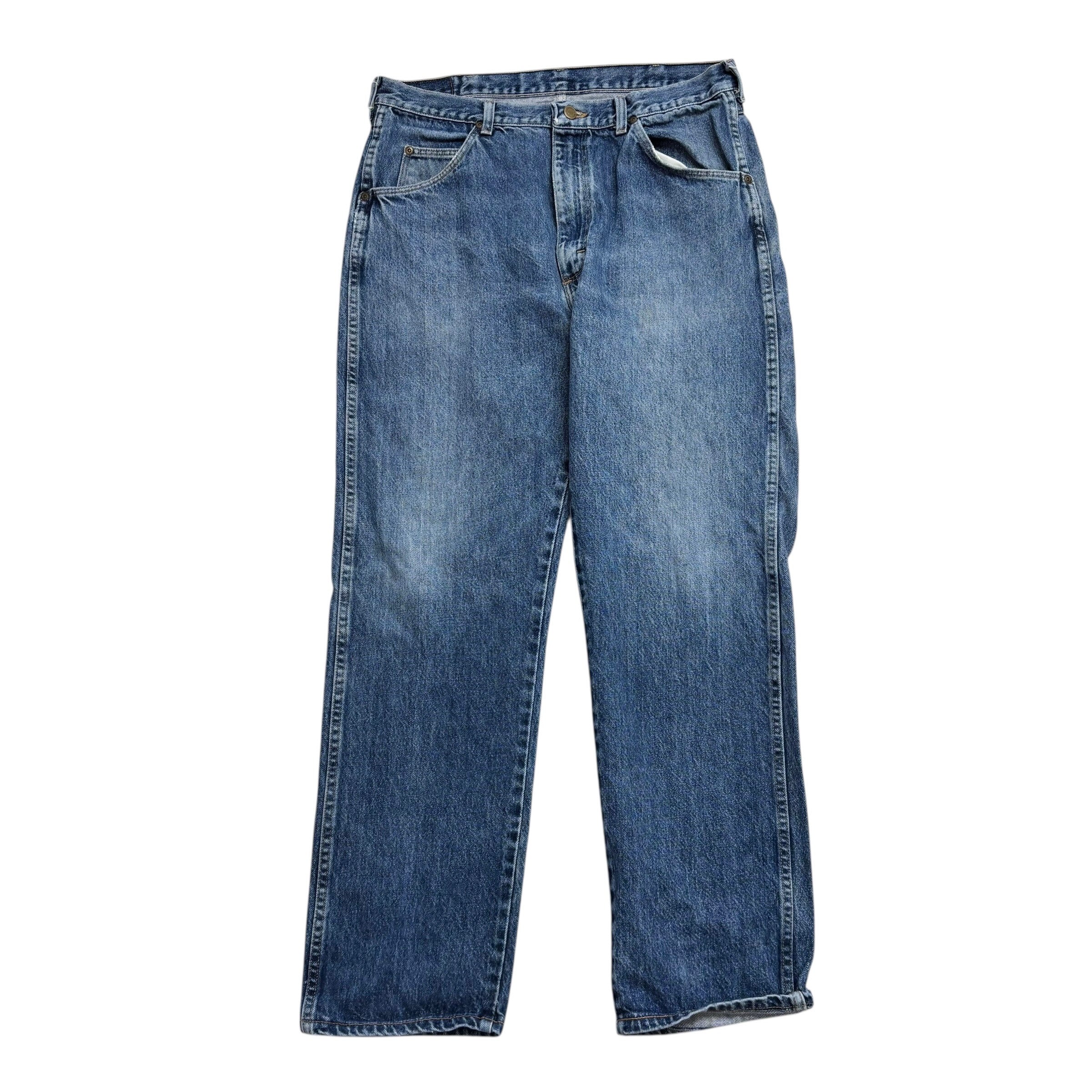 Wrangler Jeans W34 L32 Mens Mid Blue Regular Straight Fit Vintage Denim