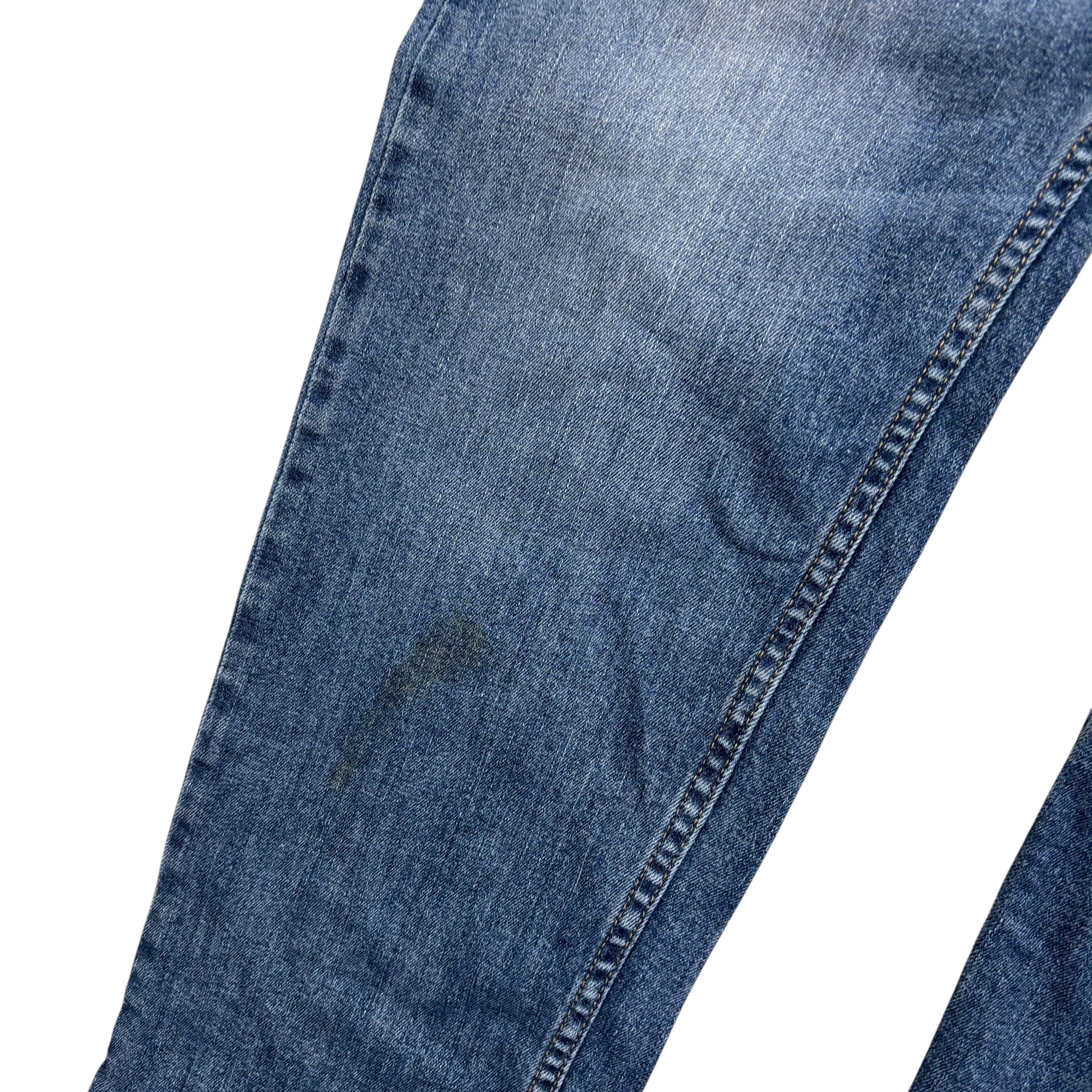 Levis 505 Jeans W36 L30 Mens Mid Blue Regular Straight Fit Stretch Denim (F)