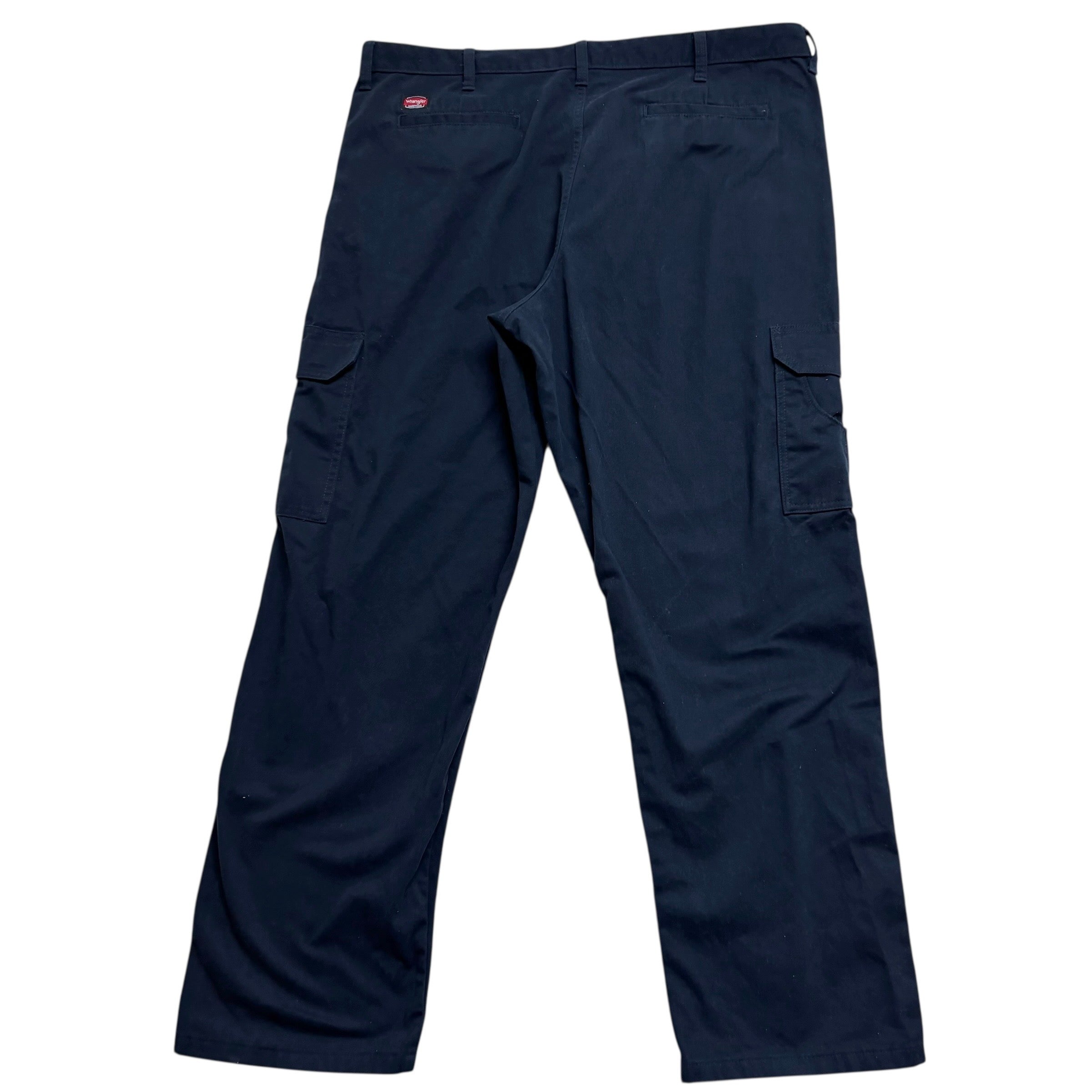 Wrangler Cargo Pants W40 L32 Mens Navy Blue Relaxed Straight Fit Trousers (E)