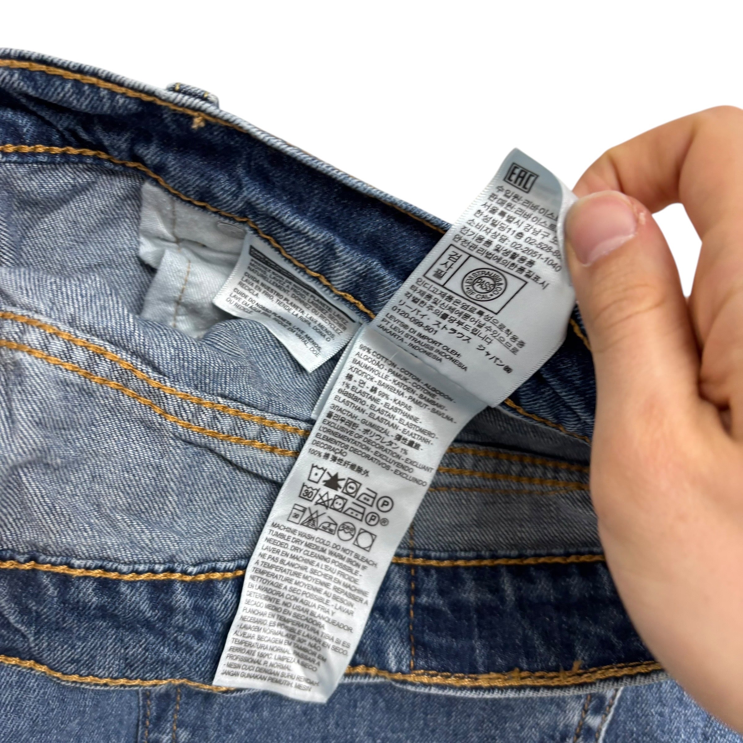 Levis 505 Jeans W36 L32 Mens Mid Blue Regular Straight Fit Stretch Denim (E)