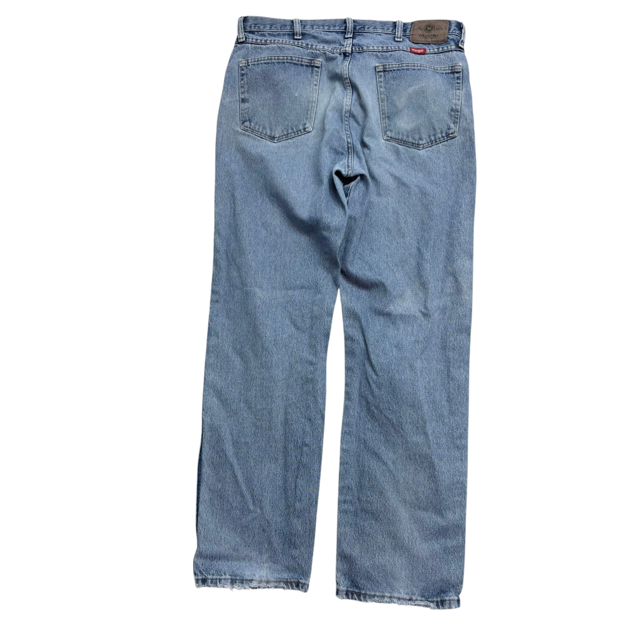 Wrangler Jeans W36 L32 Mens Light Blue Regular Straight Fit Vintage Denim (F)