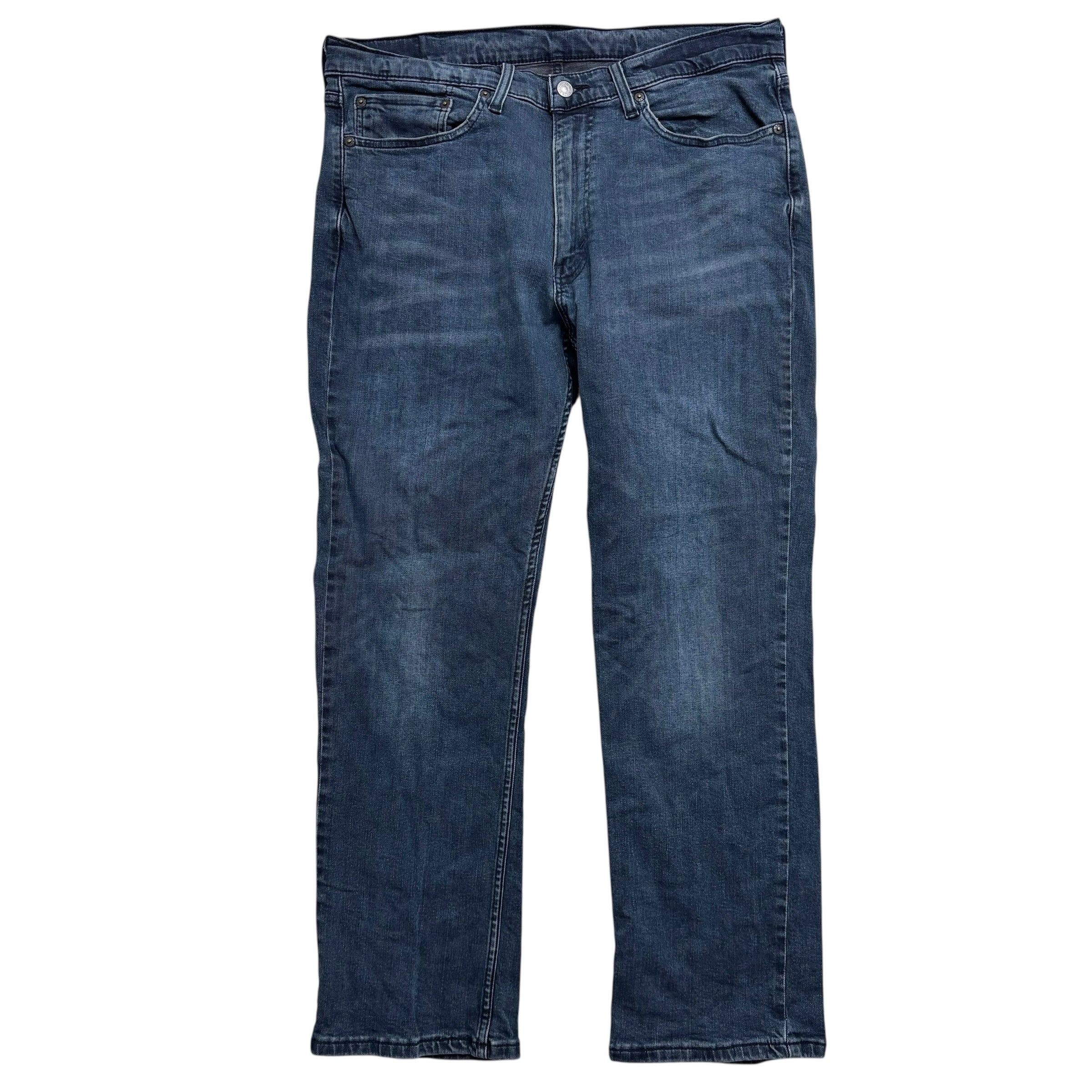 Levis 514 Jeans W36 L30 Mens Navy Blue Regular Straight Fit Stretch Denim (E)