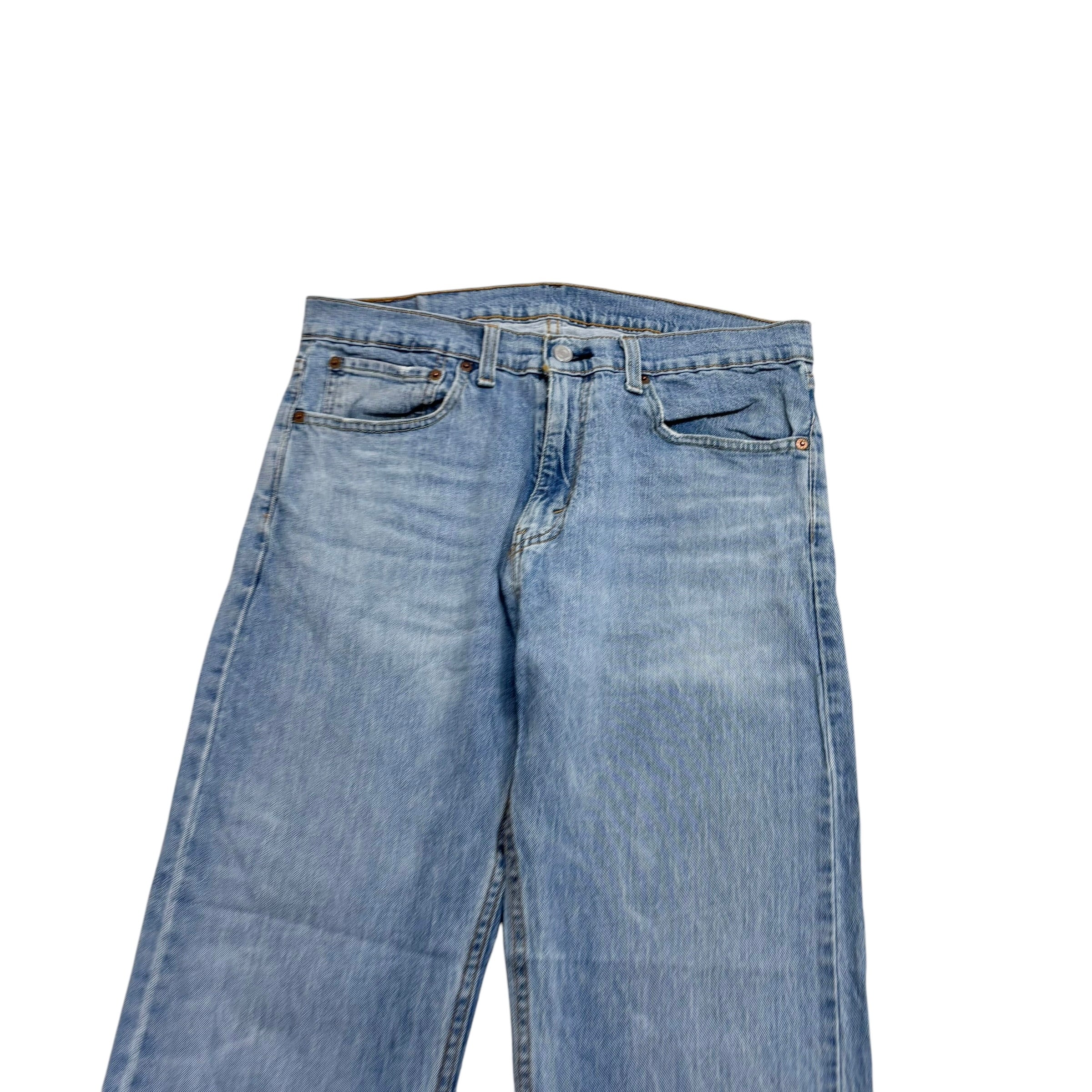 Levis 505 Jeans W34 L29 Mens Light Blue Regular Straight Fit Stretch Denim