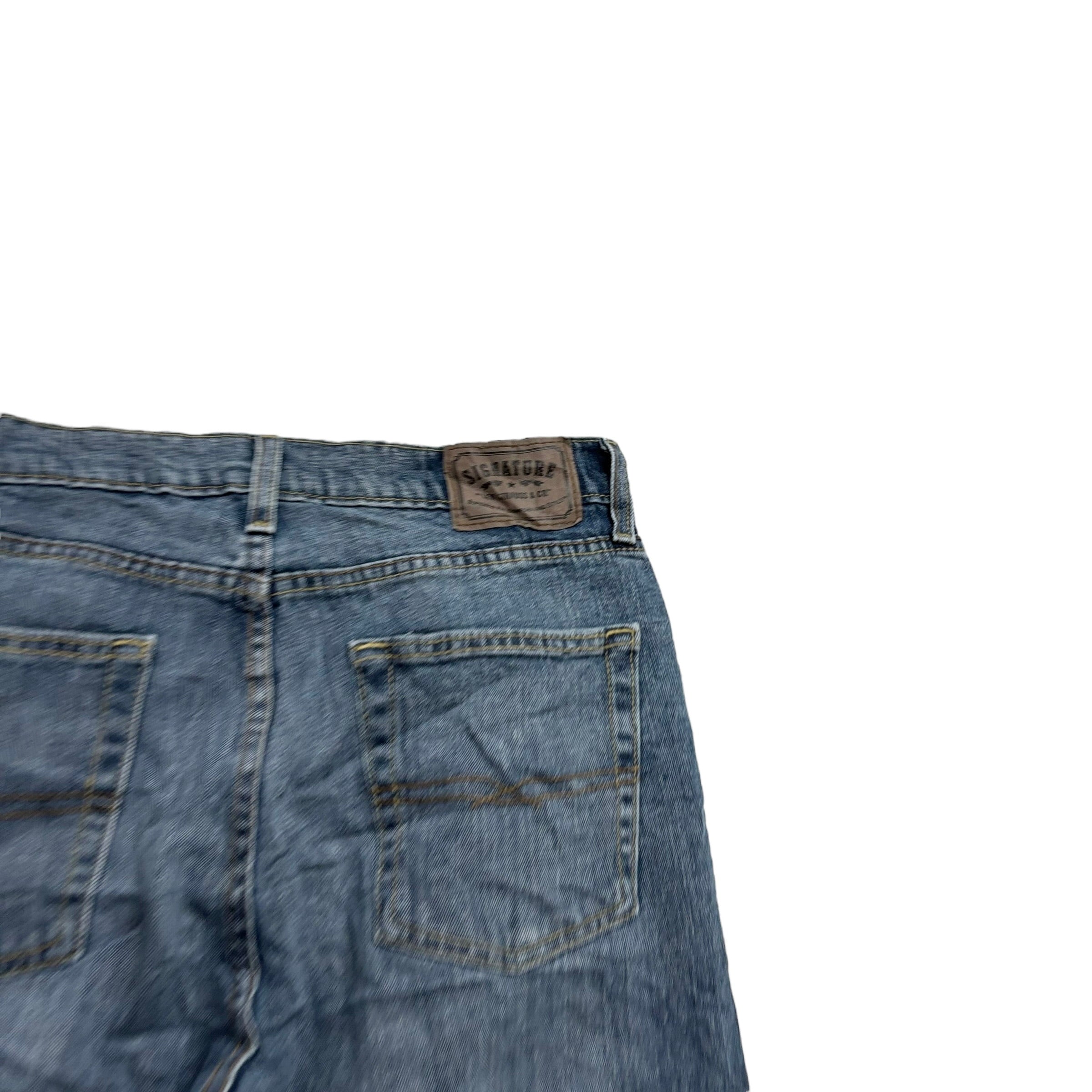 Levis Signature Jeans W33 L32 Mens Mid Blue Slim Straight Fit Stretch (E)