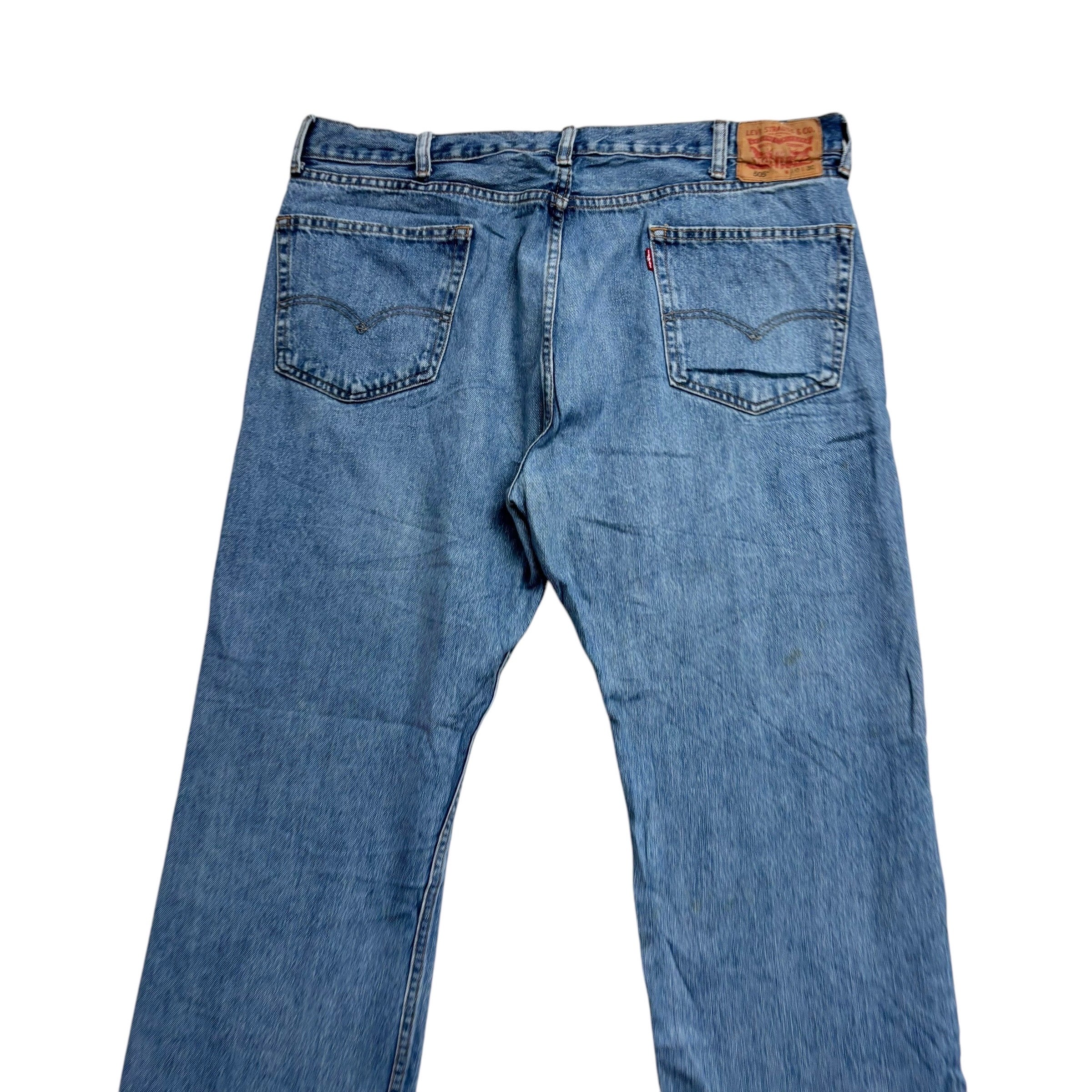 Levis 505 Jeans W40 L30 Mens Light Blue Regular Straight Fit Vintage Denim (E)