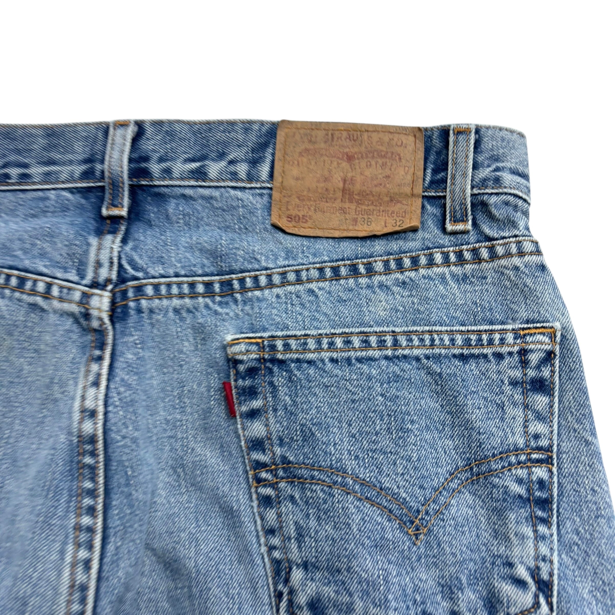 Levis 505 Jeans W36 L32 Mens Light Blue Regular Straight Fit Vintage Denim