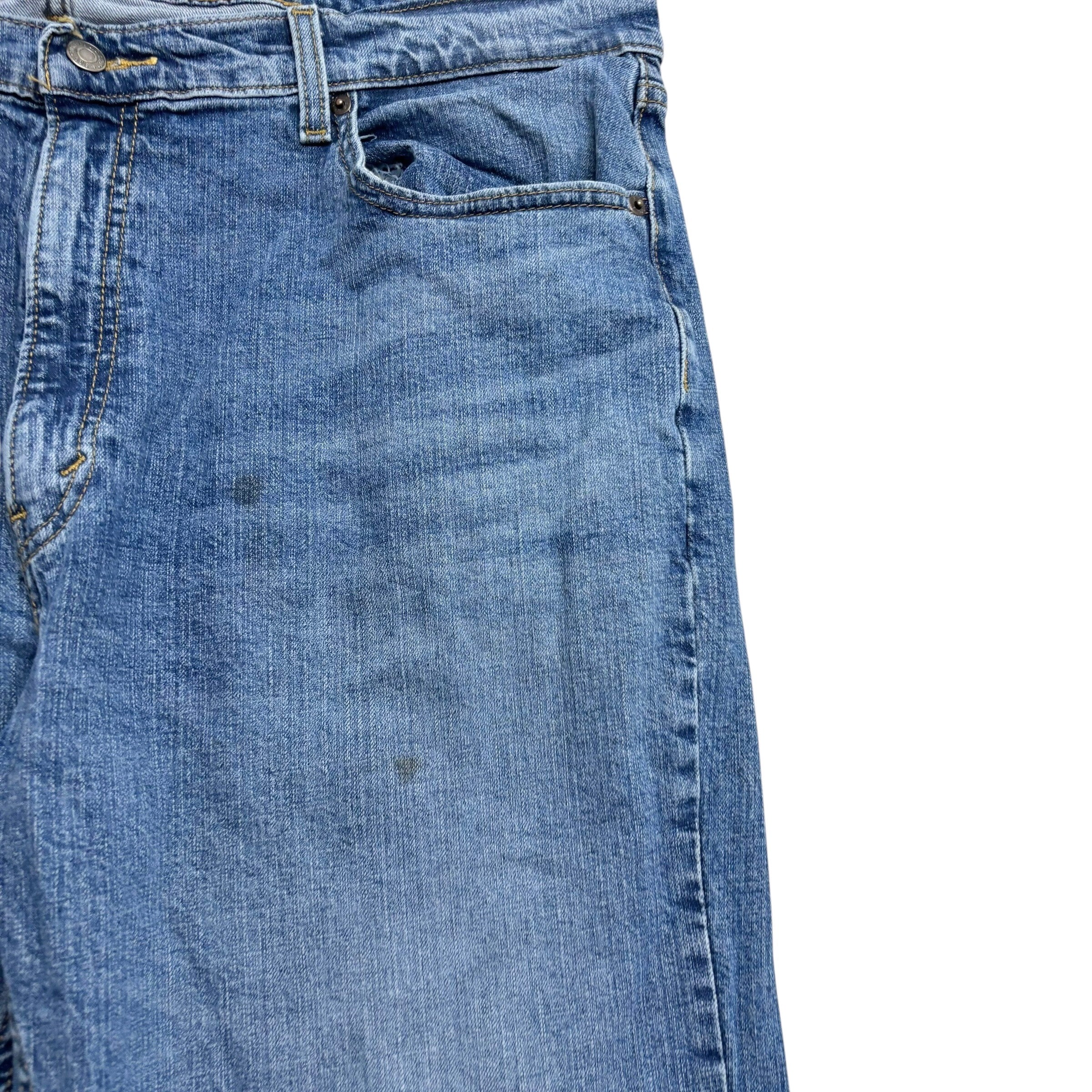 Levis Signature Jeans W42 L34 Mens Mid Blue Relaxed Straight Fit Stretch Denim