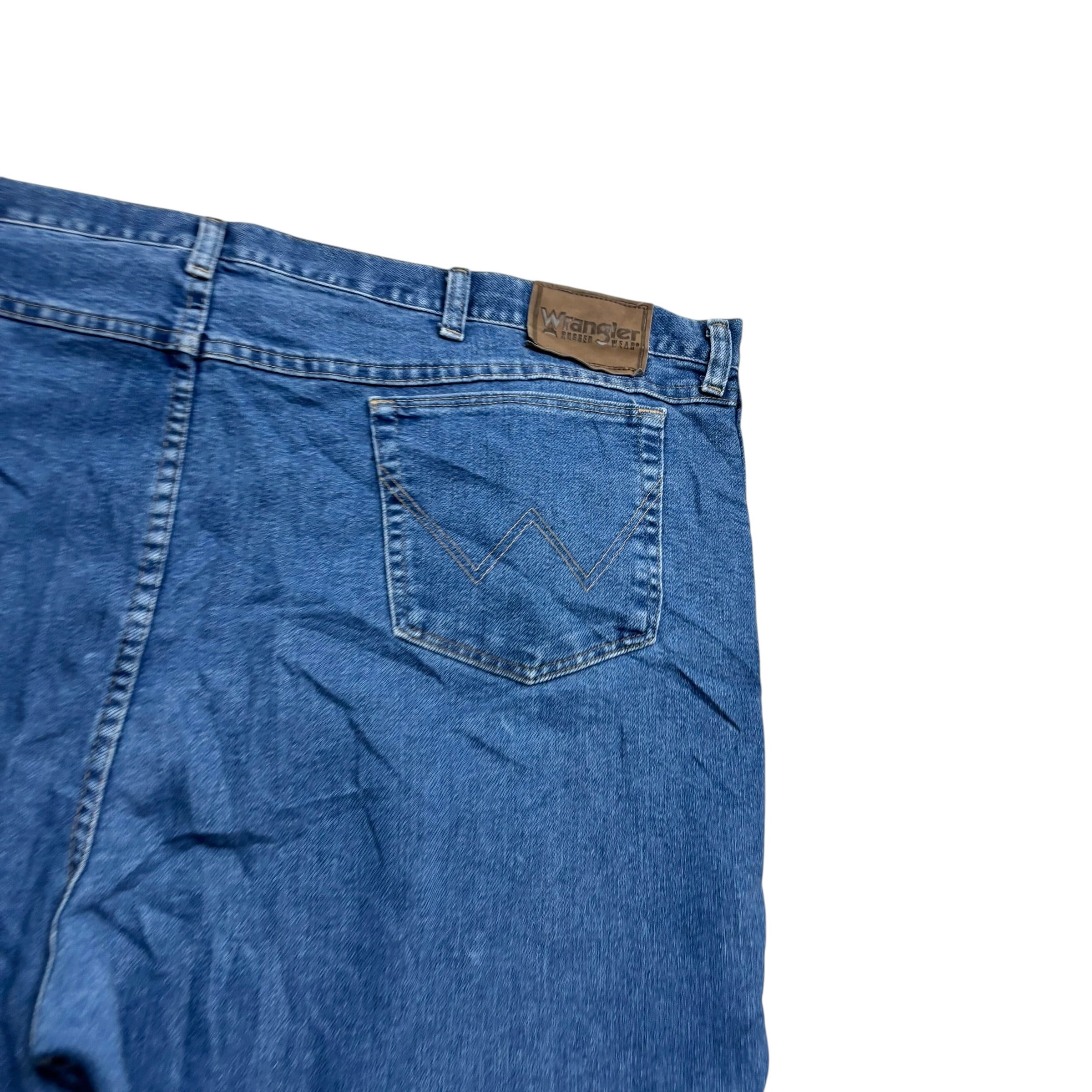 Wrangler Jeans W50 L30 Mens Mid Blue Relaxed Straight Fit Vintage Denim (E)