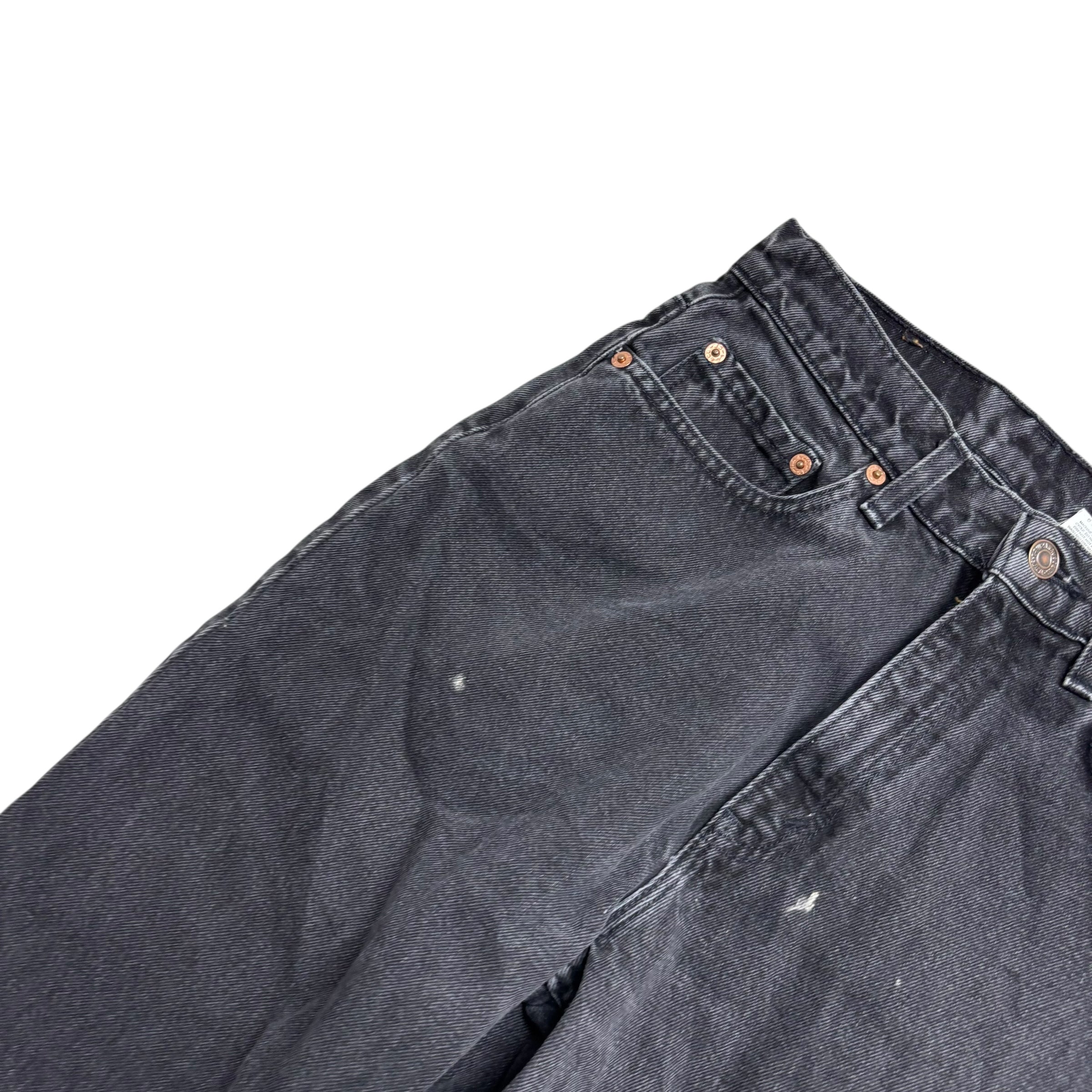Levis 521 Jeans W26 L30 Womens Black Regular Tapered Fit Vintage Denim