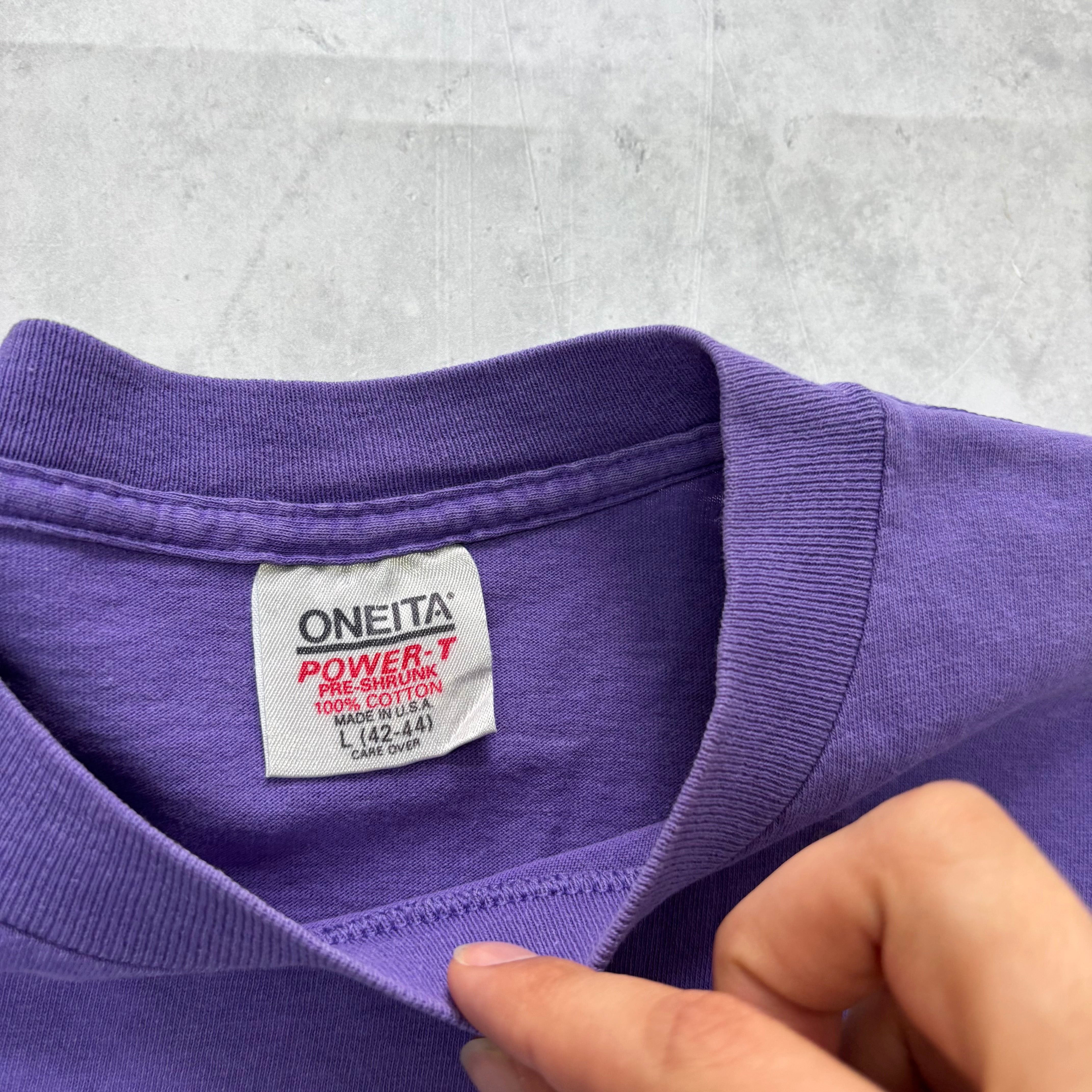 Vintage T Shirt Mens Medium Purple Single Stitch Graphic Print 90s Tourist (E)