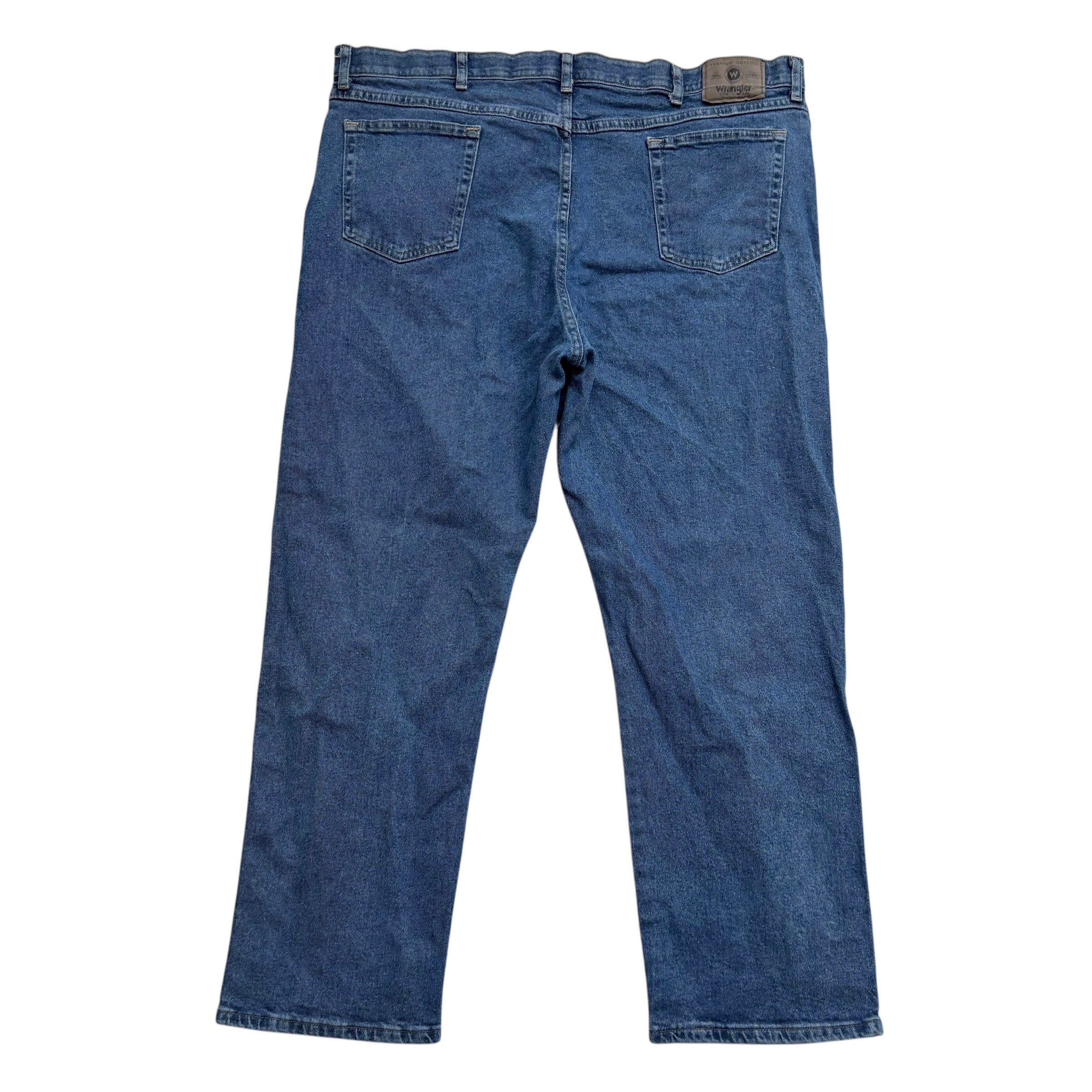 Wrangler Jeans W44 L30 Mens Mid Blue Regular Straight Fit Stretch Denim (E)