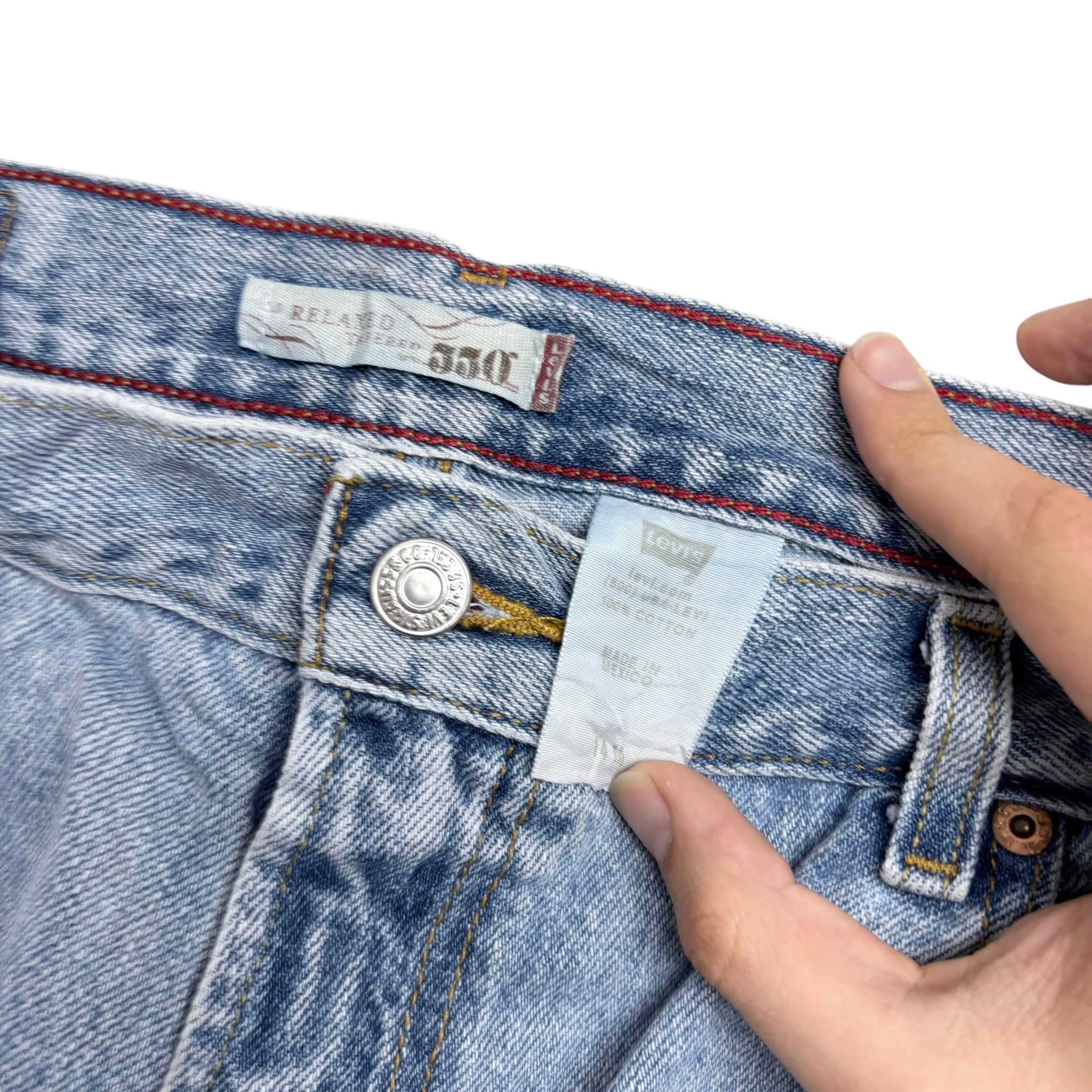 Levis 550 Jeans W32 L31 Womens Light Blue Relaxed Taper Mom Vintage Denim (E)