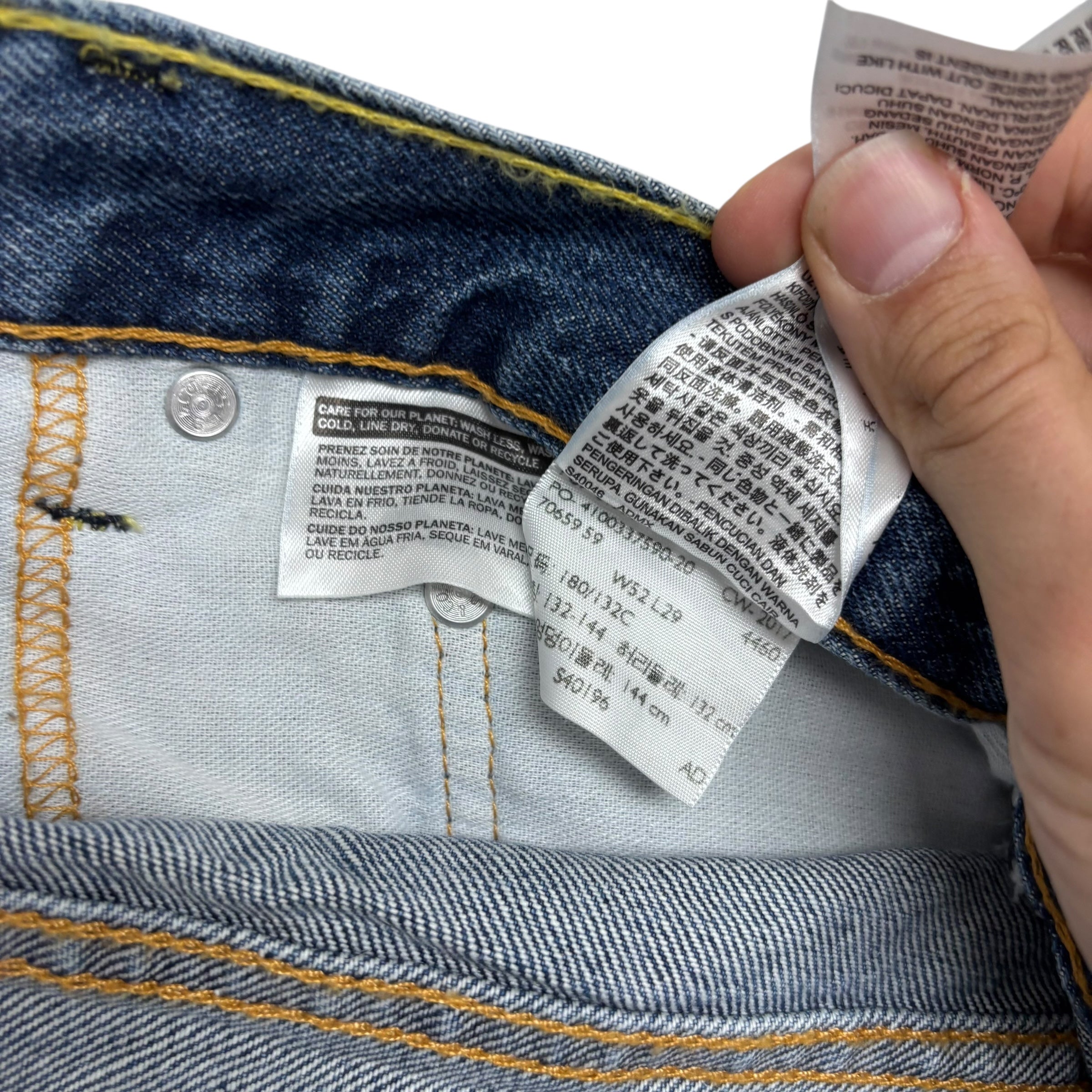 Levis 550 Jeans W52 L29 Mens Mid Blue Baggy Relaxed Straight Fit Denim (E)