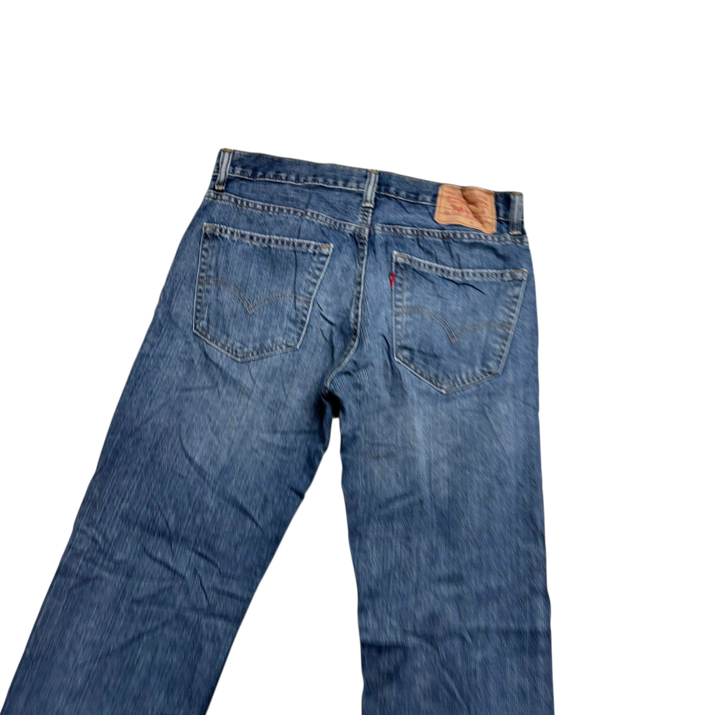 Levis 527 Jeans W32 L33 Mens Mid Blue Slim Bootcut Fit Vintage Denim (E)