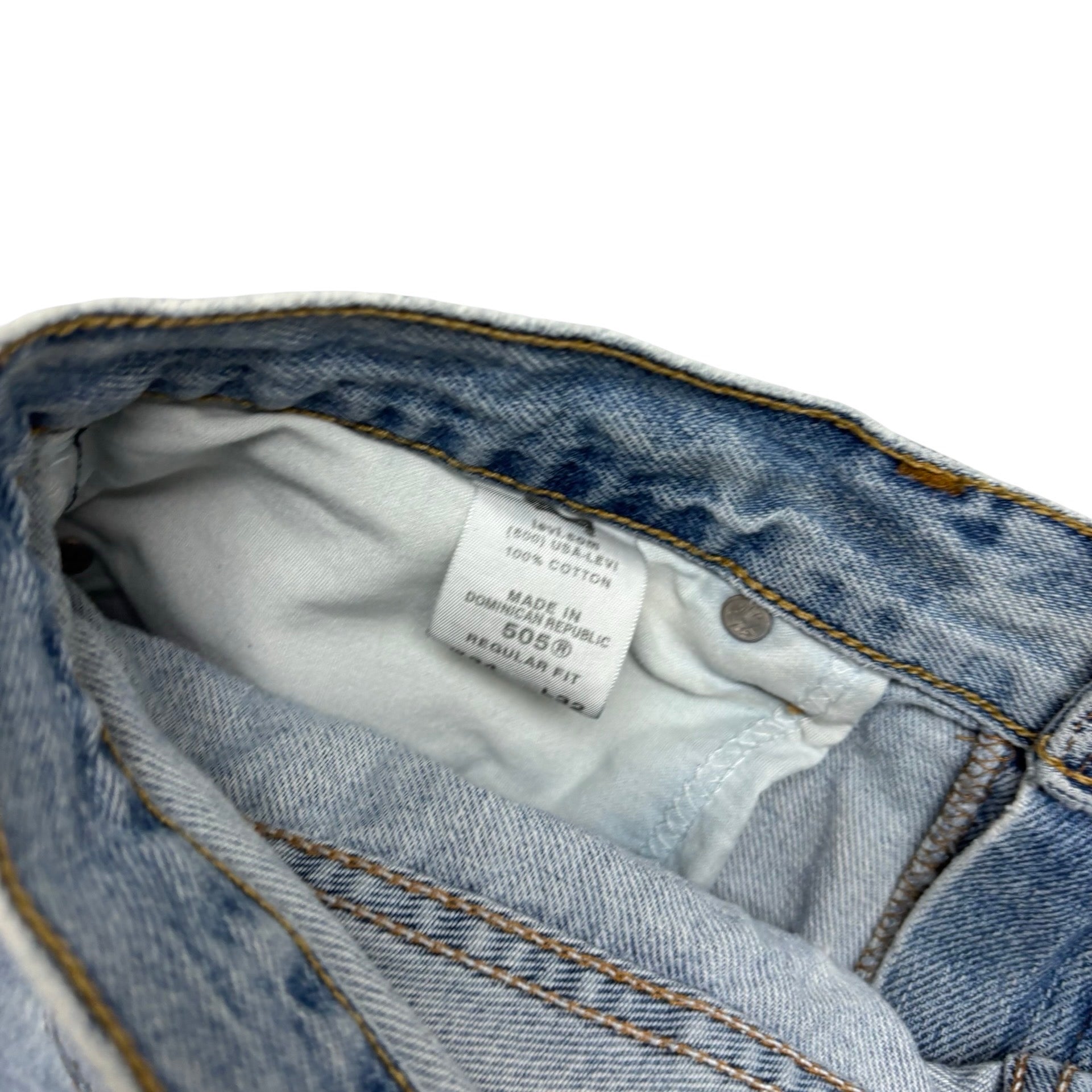 Levis 505 Jeans W34 L30 Mens Light Blue Regular Straight Fit Vintage Denim (F)