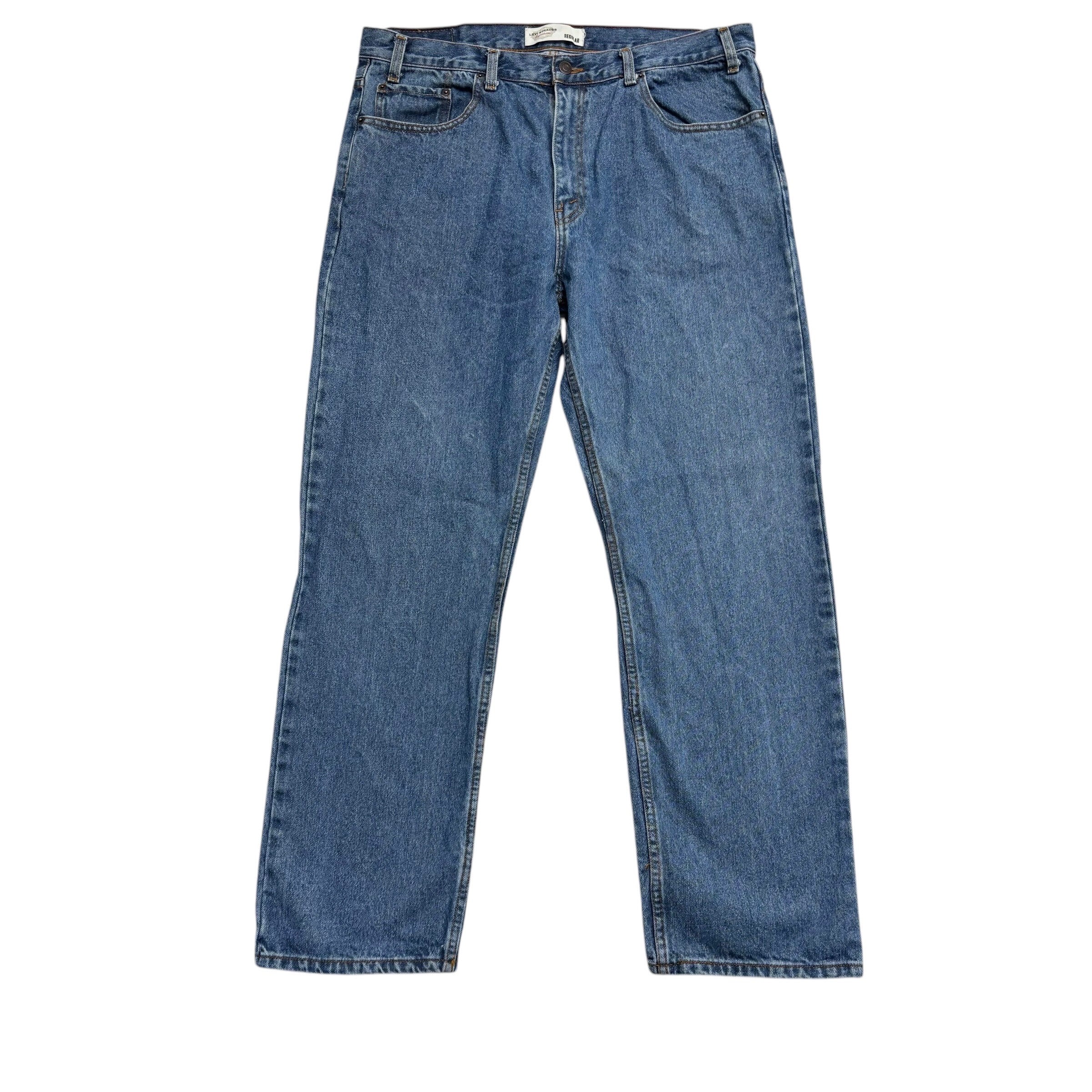 Levis Signature Jeans W38 L32 Mens Mid Blue Regular Straight Vintage Denim (E)