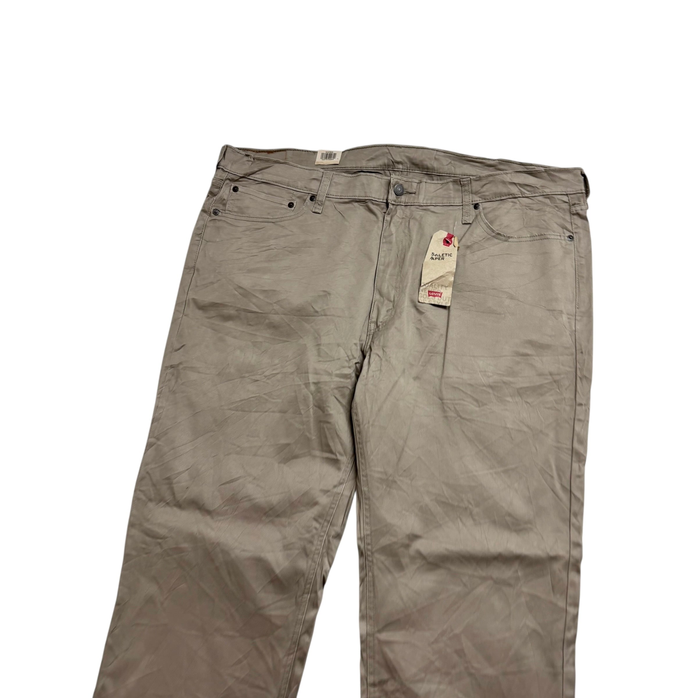 Levis 541 Trousers W42 L32 Mens Beige Athletic Tapered Fit Stretch Pants (E)