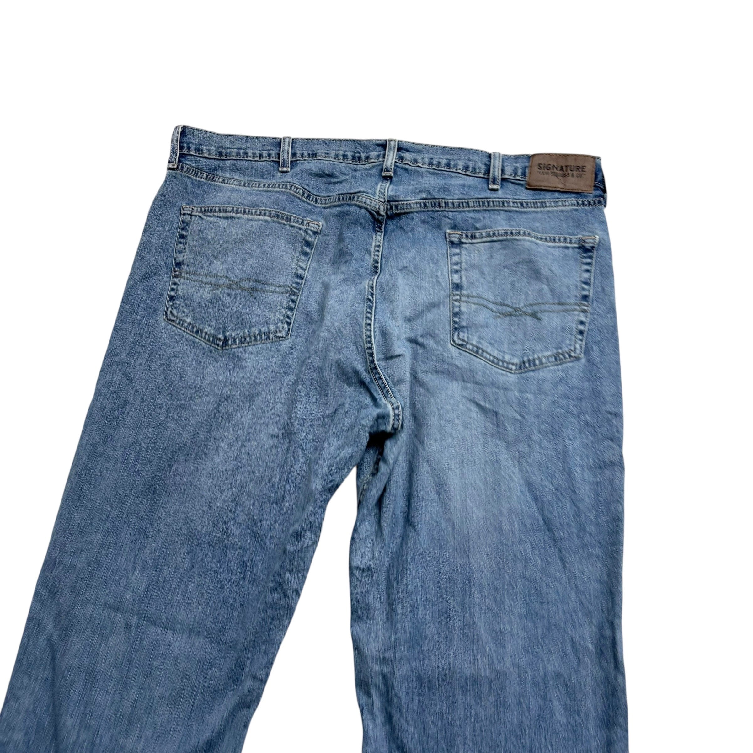 Levis Signature Jeans W40 L32 Mens Light Blue Relaxed Straight Stretch Denim (E)