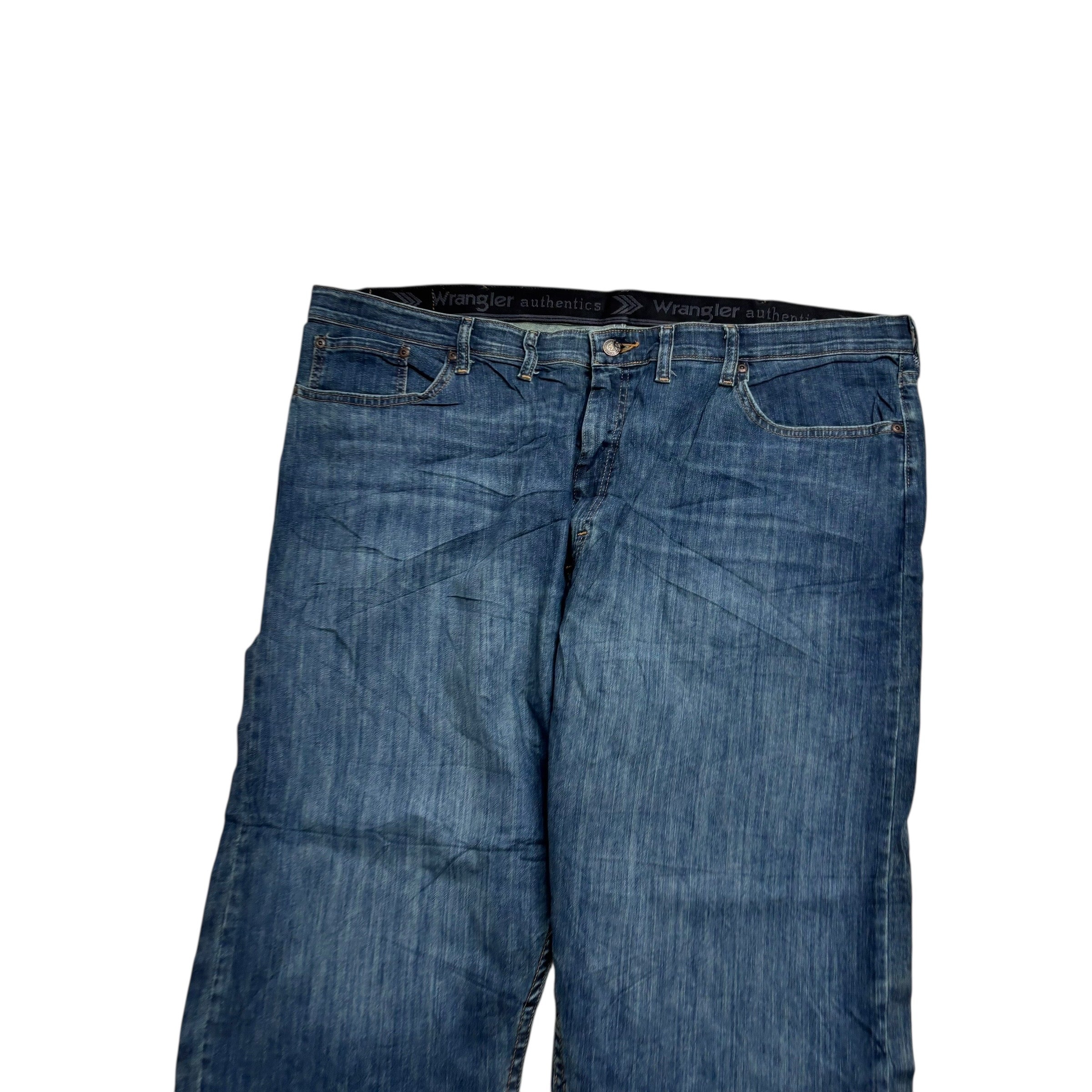 Wrangler Jeans W44 L29 Mens Dark Blue Relaxed Straight Fit Stretch Denim (E)