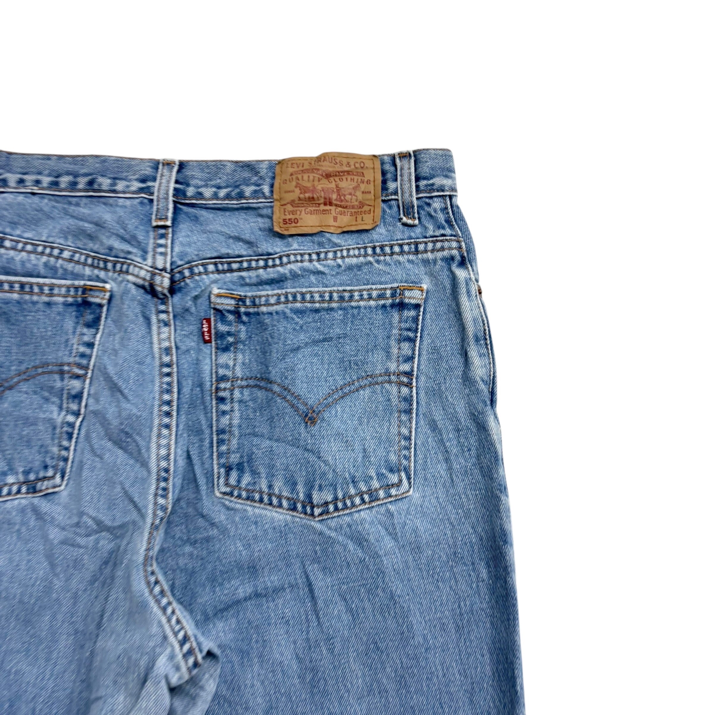 Levis 550 Jeans W34 L33 Womens Light Blue Relaxed Taper Mom Vintage Denim