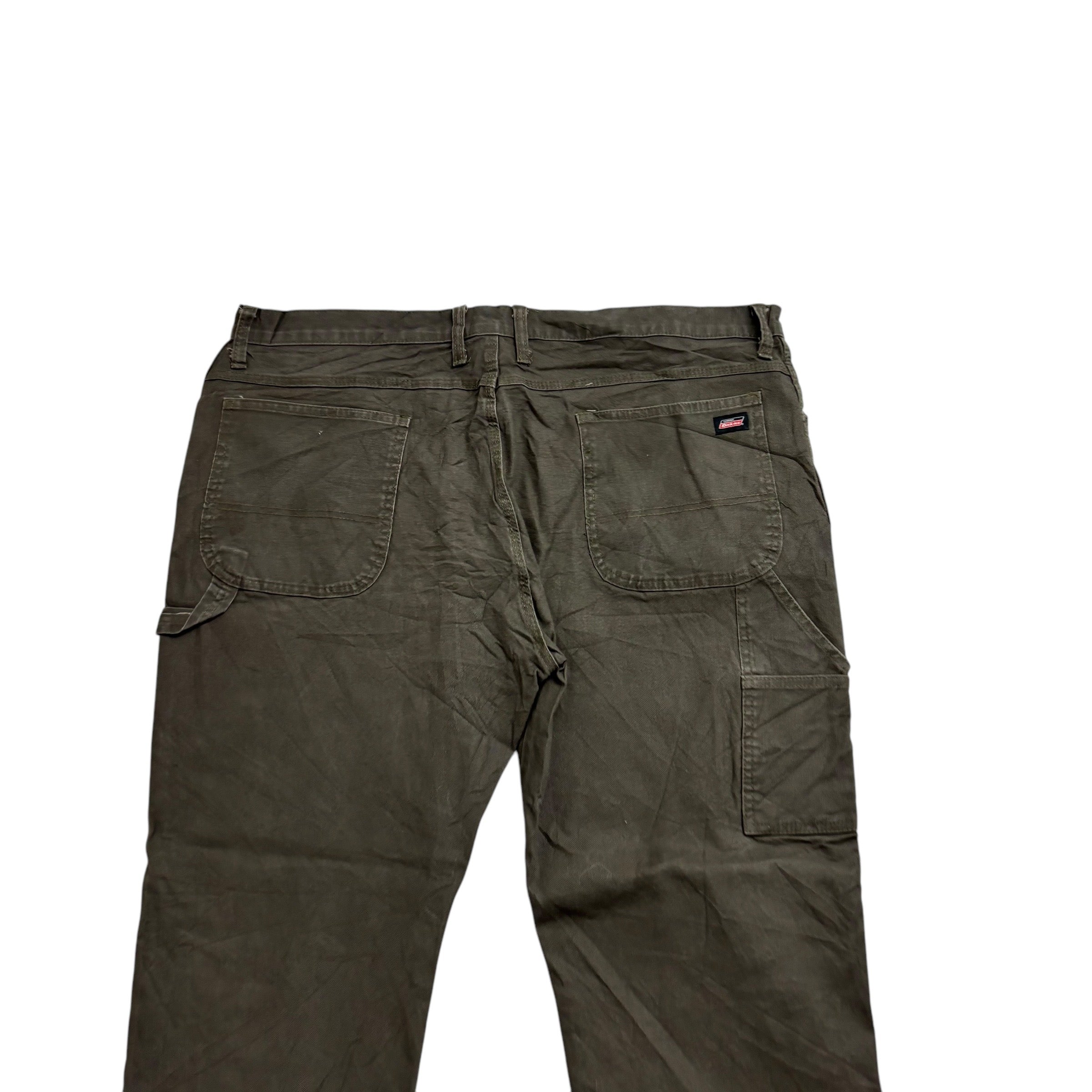 Dickies Carpenter Pants W42 L32 Mens Green Relaxed Straight Trousers Jeans (E)