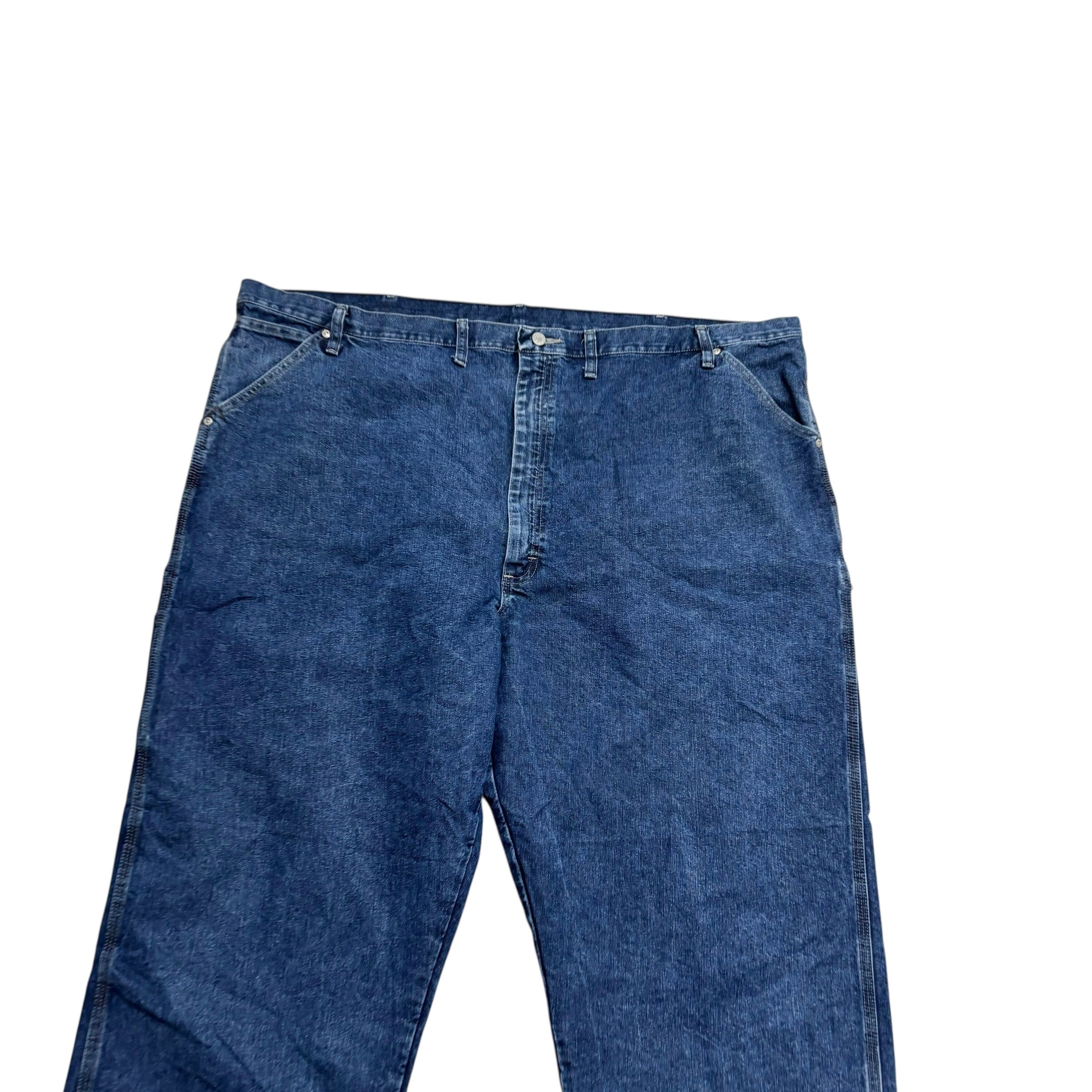Wrangler Carpenter Jeans W50 L32 Mens Mid Blue Relaxed Straight Fit Denim (E)