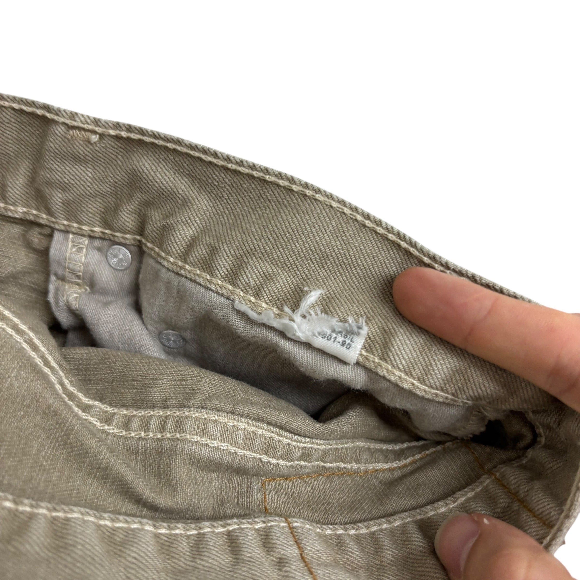 Levis 505 Jeans W36 L32 Mens Green Regular Straight Fit Vintage Denim (E)