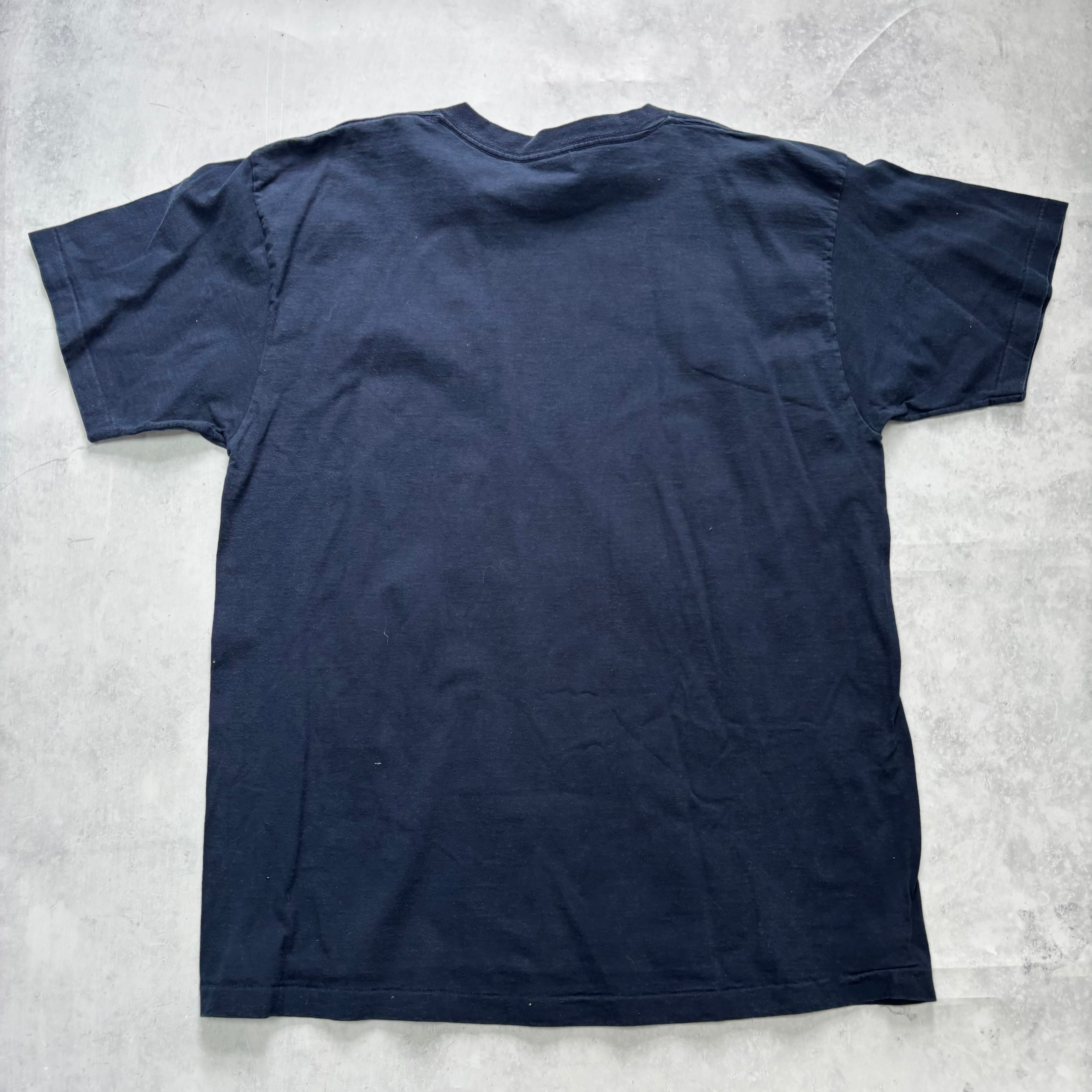 Vintage T Shirt Mens XL Navy Blue Single Stitch Graphic Print 90s Wolves (E)