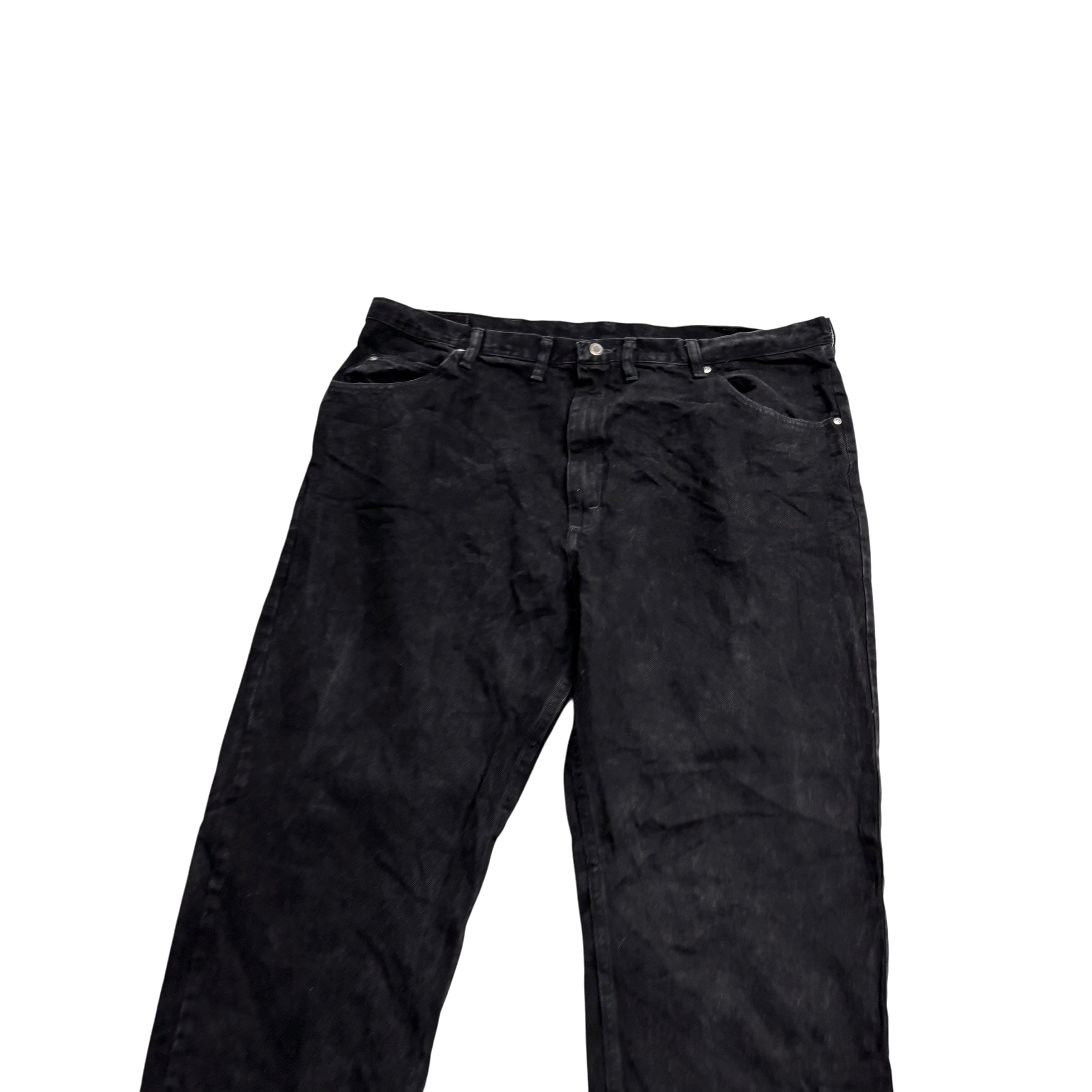 Wrangler Jeans W44 L32 Mens Black Baggy Relaxed Straight Fit Denim (E)