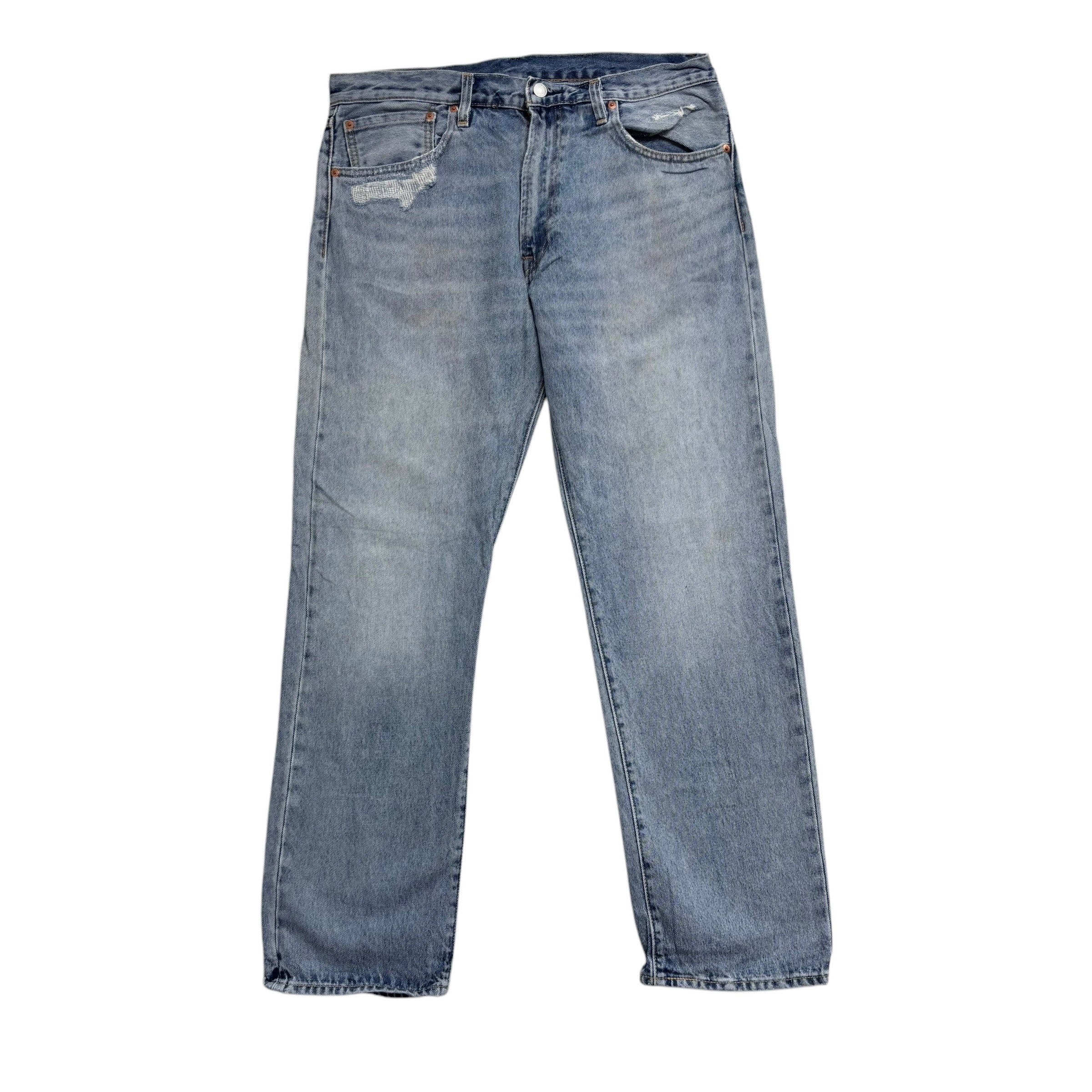 Levis 551Z Jeans W34 L32 Mens Light Blue Regular Straight Fit Premium Denim (F)