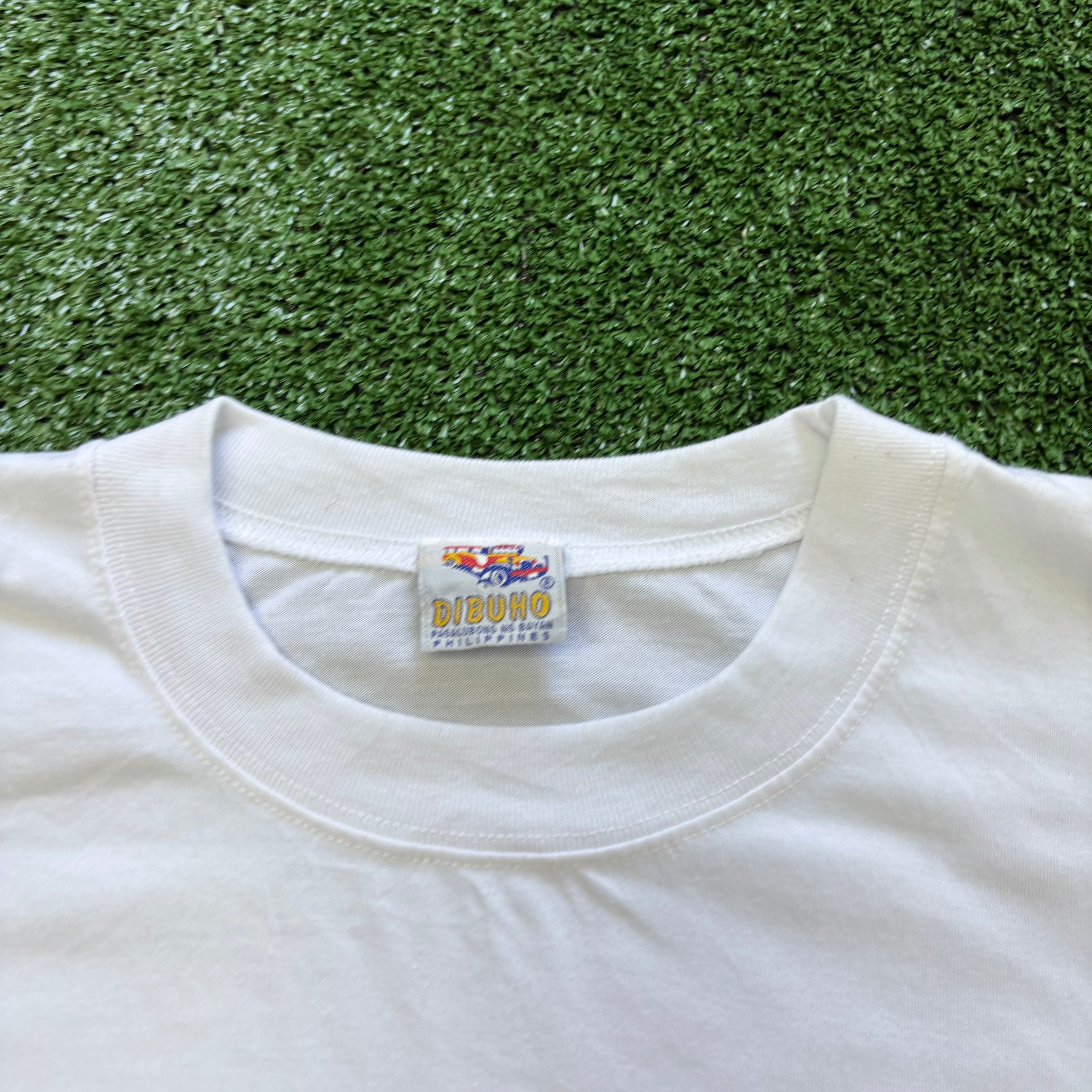 Vintage T Shirt Mens Large White Graphic Print 90s Tourist (E)