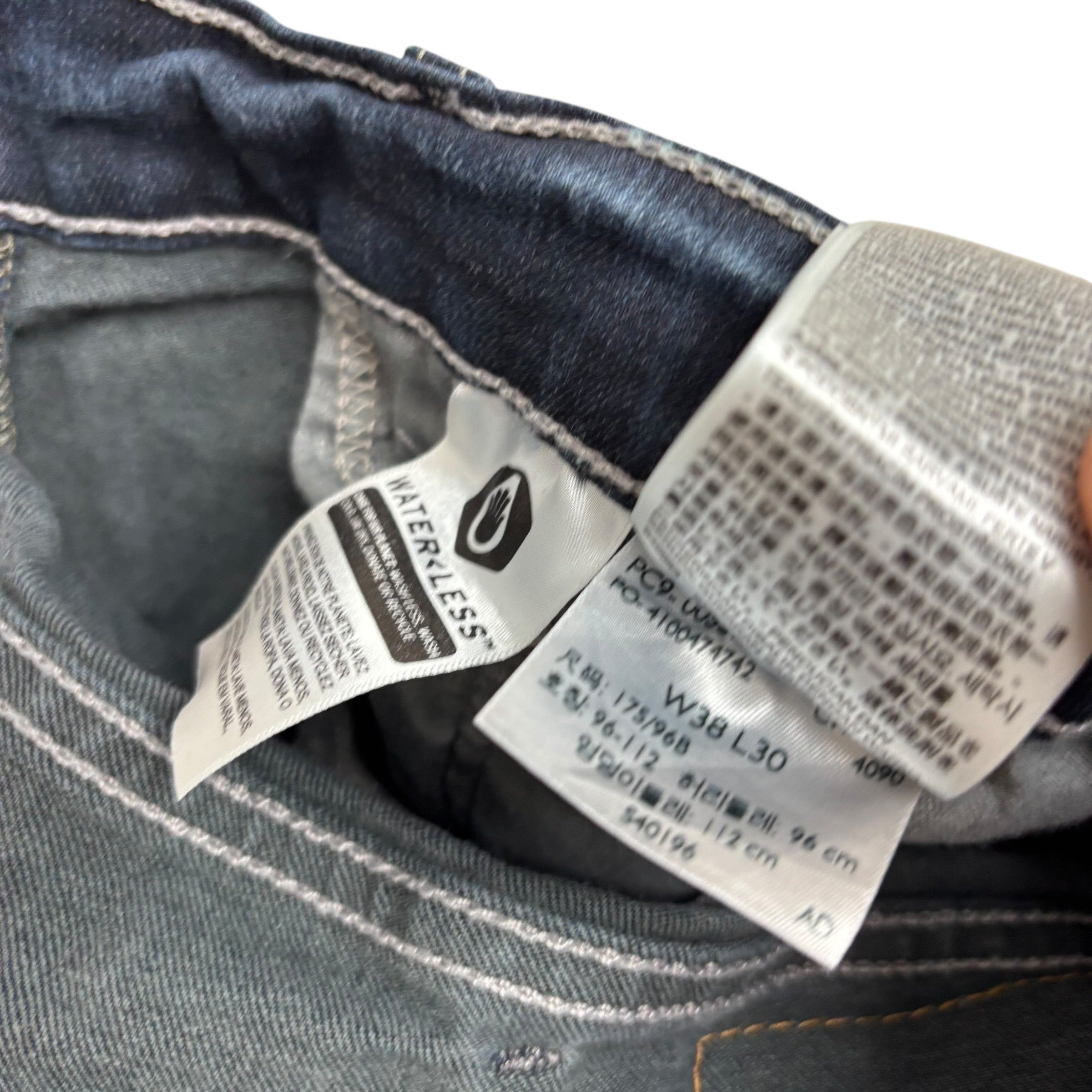 Levis 559 Jeans W38 L30 Mens Navy Blue Regular Straight Fit Stretch Denim