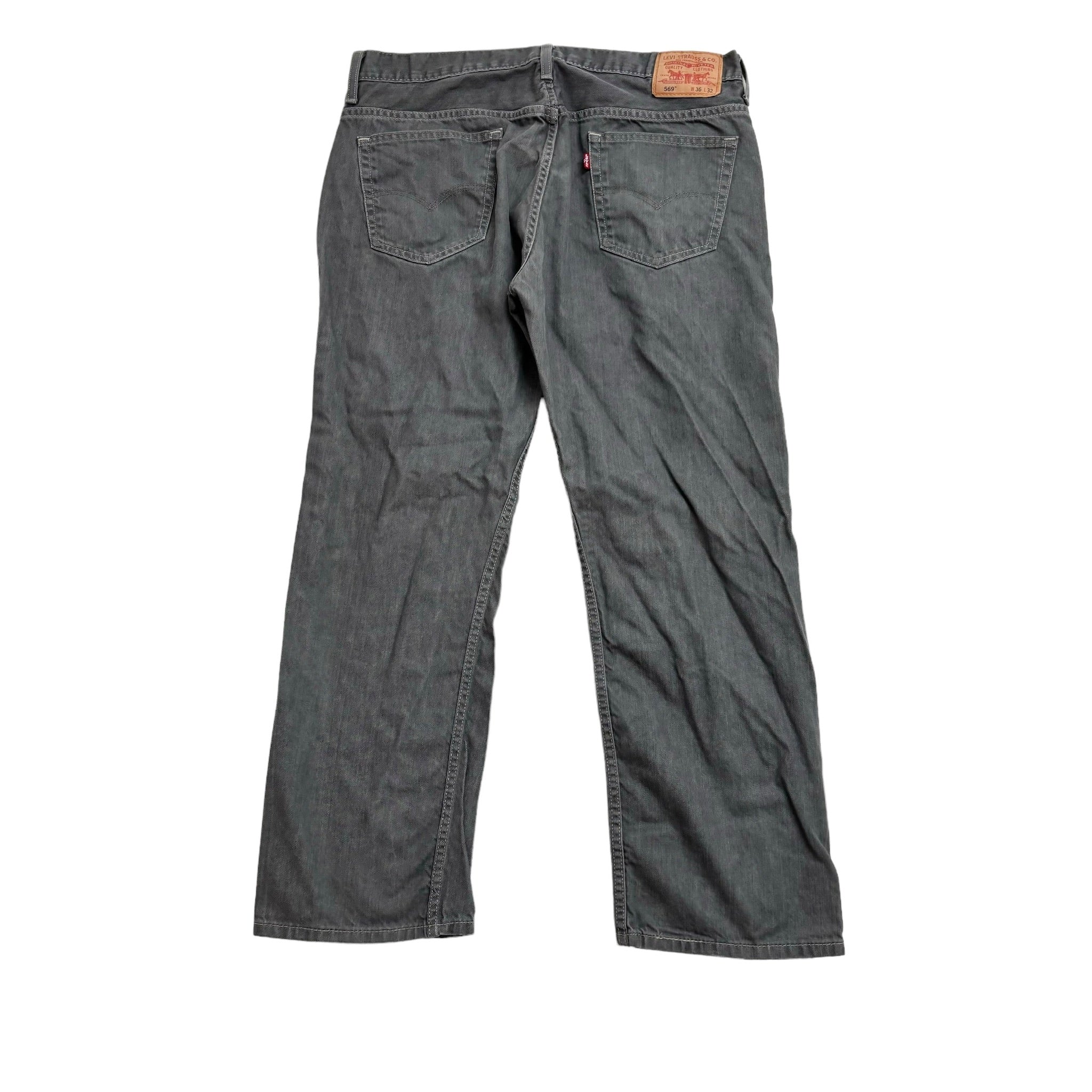 Levis 569 Jeans W36 L30 Mens Grey Baggy Relaxed Straight Fit Vintage Denim