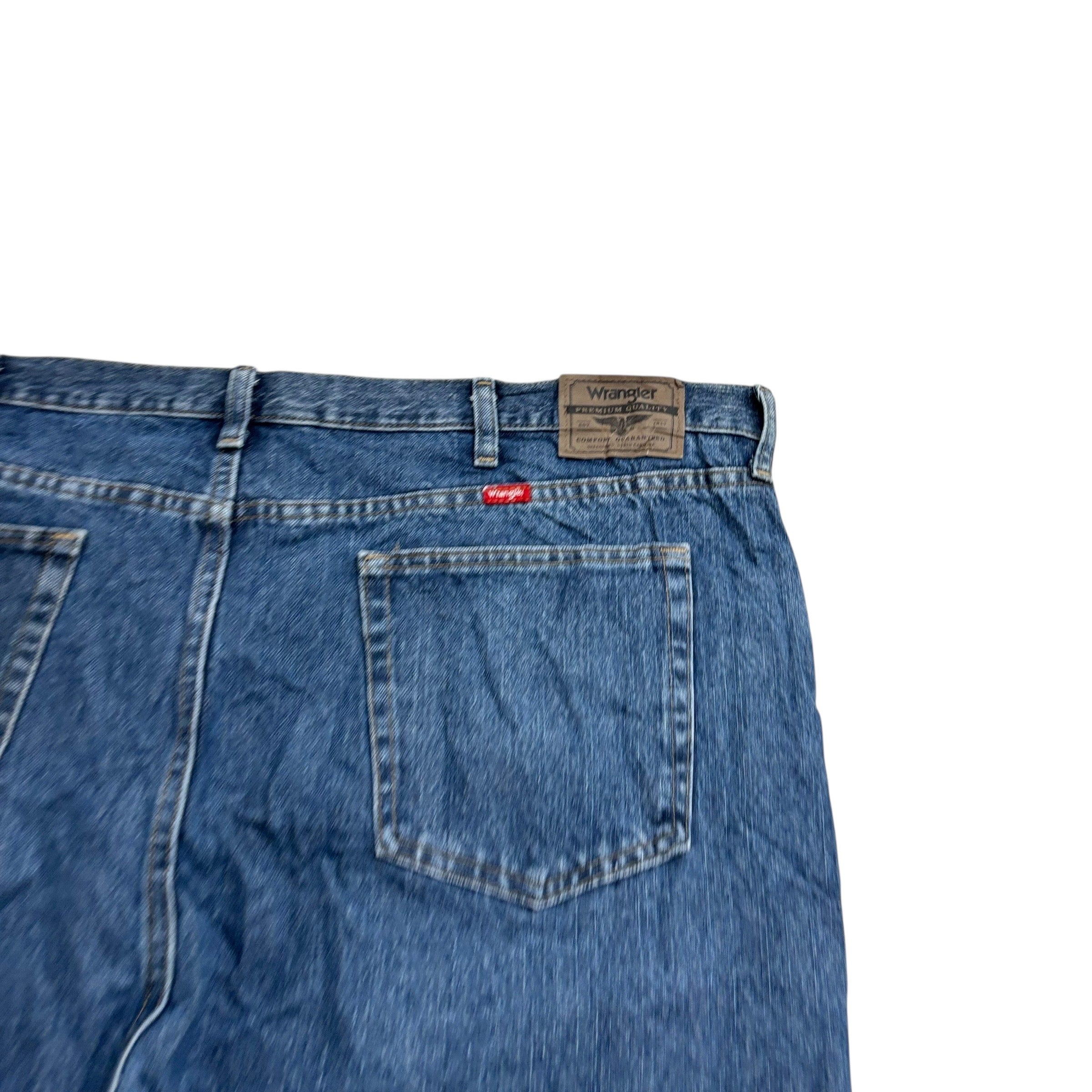 Wrangler Jeans W48 L30 Mens Mid Blue Regular Straight Fit Denim