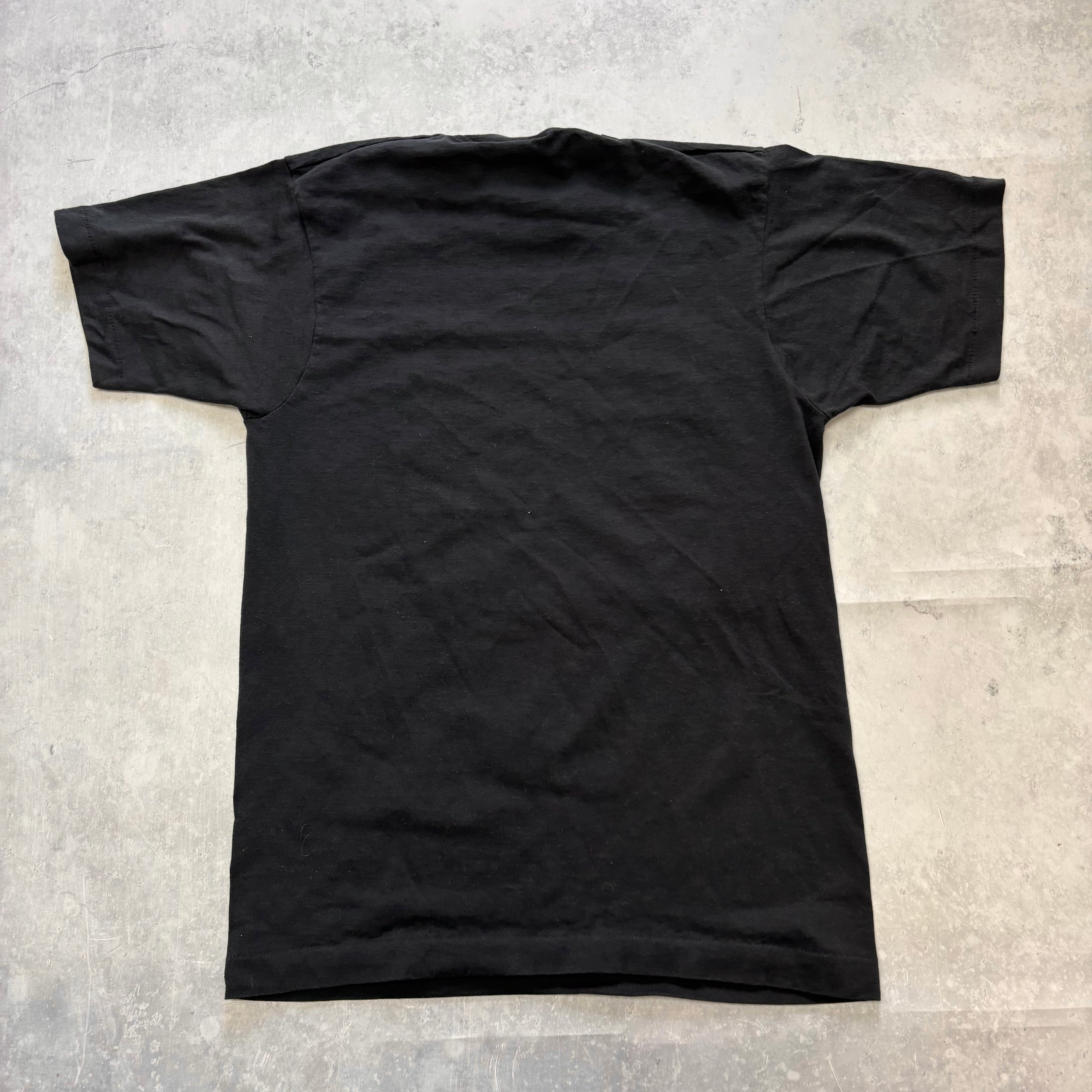 Vintage T Shirt Mens XS Black Single Stitch Graphic Print 90s USA Tourist (E)