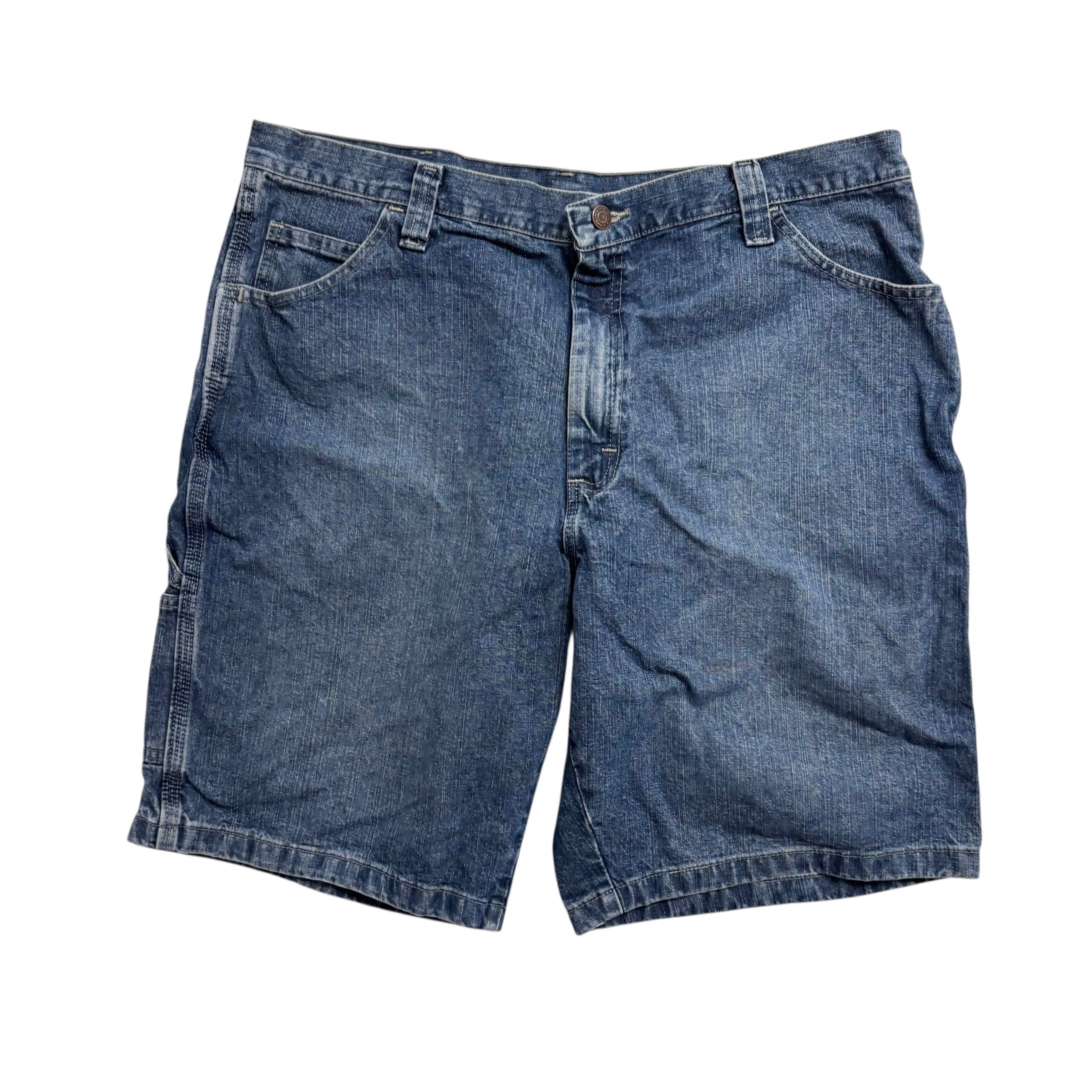 Wrangler Baggy Jorts W38 Mens Mid Blue Denim Shorts Relaxed Carpenter (E)
