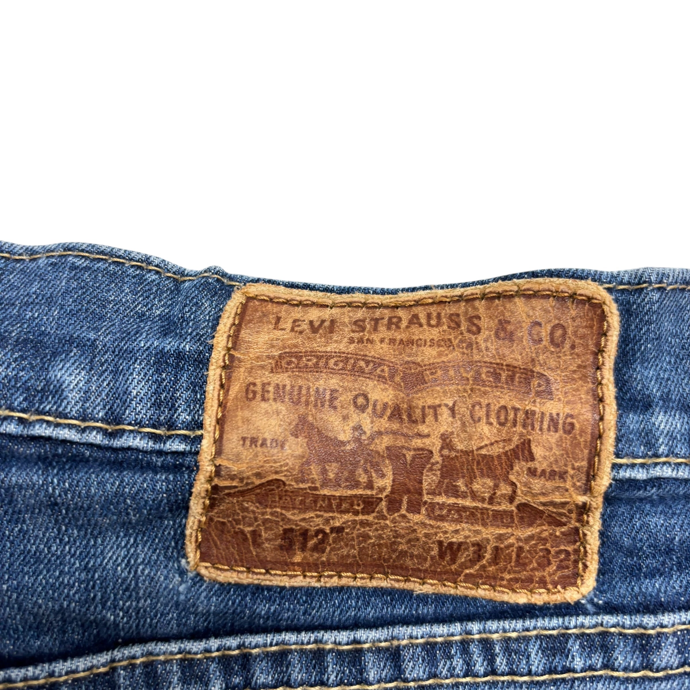 Levis 512 Jeans W31 L32 Mens Mid Blue Slim Tapered Fit Stretch Denim