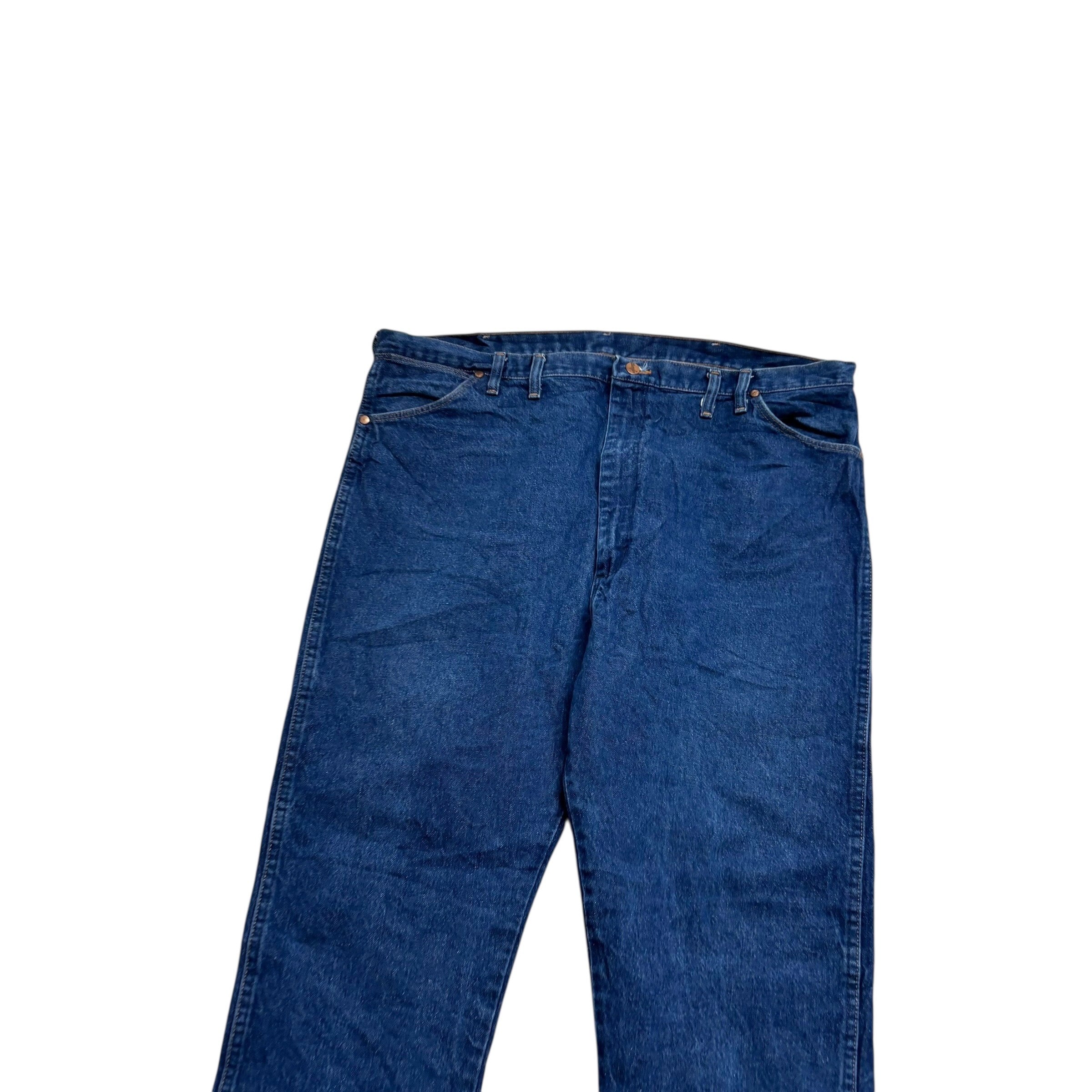 Wrangler Jeans Cowboy Cut W44 L34 Mens Dark Blue 13MWZ Original Fit Denim (E)