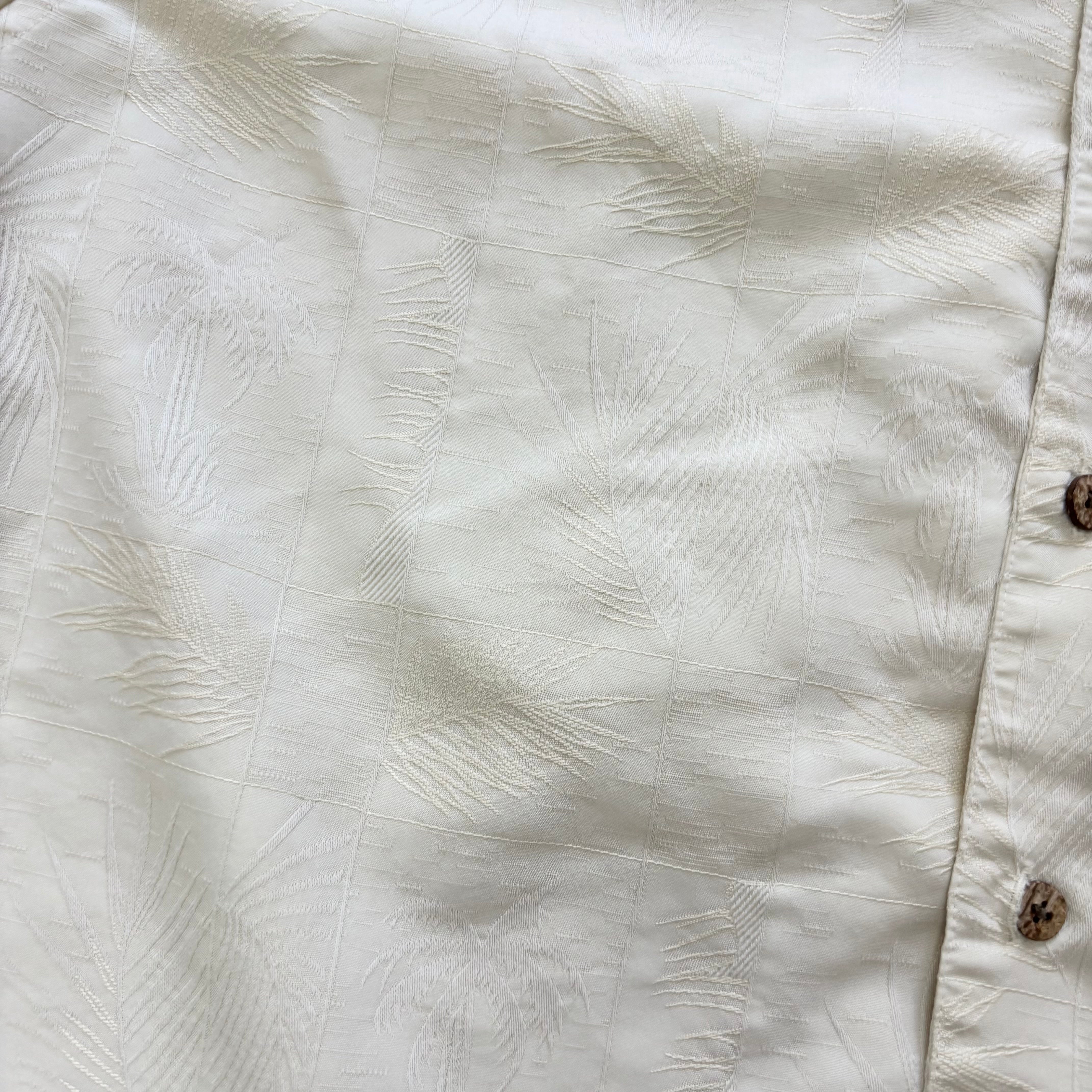 Vintage Hawaiian Shirt Mens Large Yellow Floral Short Sleeve Modal Blend (E)