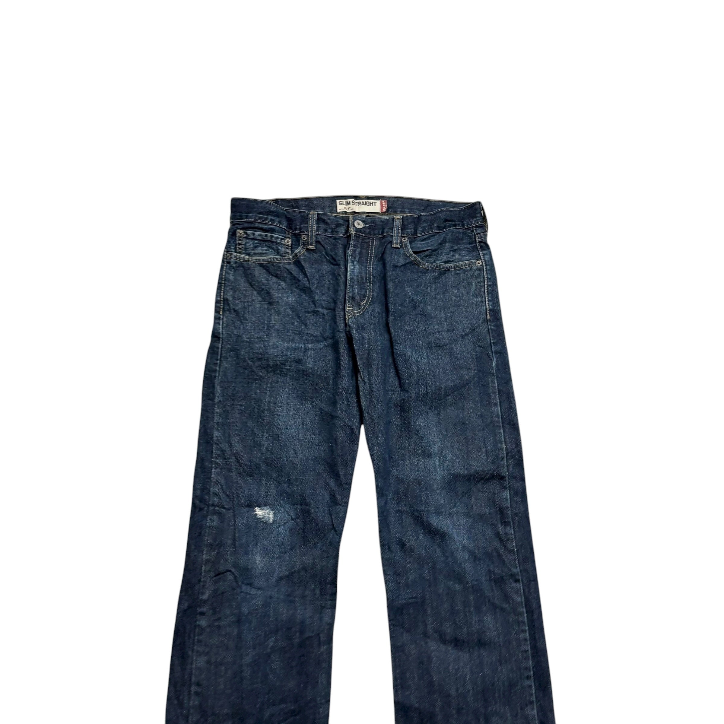 Levis 514 Jeans W34 L32 Mens Dark Blue Regular Straight Fit Vintage Denim (F)