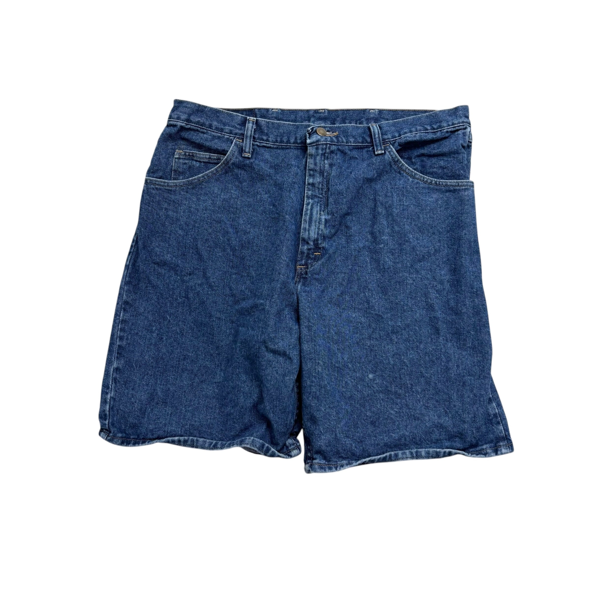 Wrangler Baggy Jorts W38 Mens Denim Shorts Mid Blue Relaxed Fit (E)