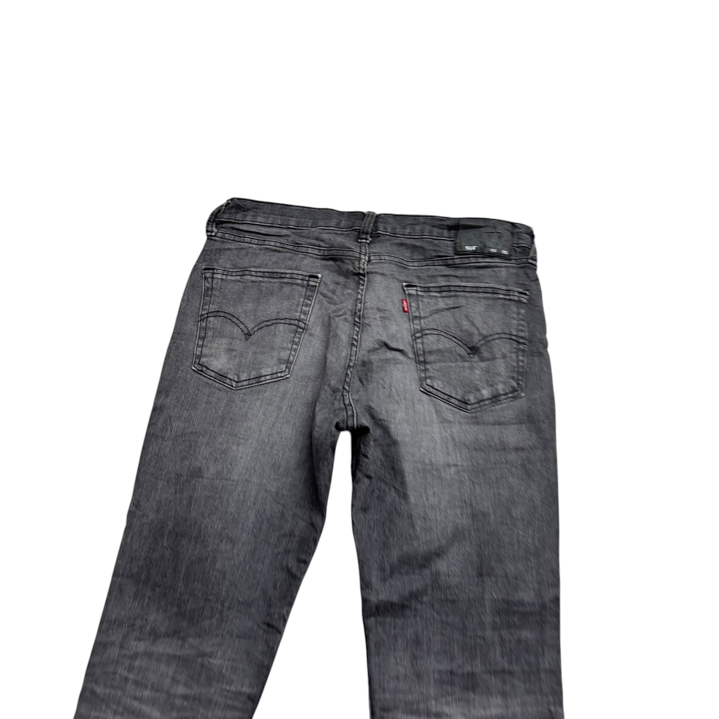 Levis 514 Jeans W34 L30 Mens Grey Regular Straight Fit Stretch Denim (E)