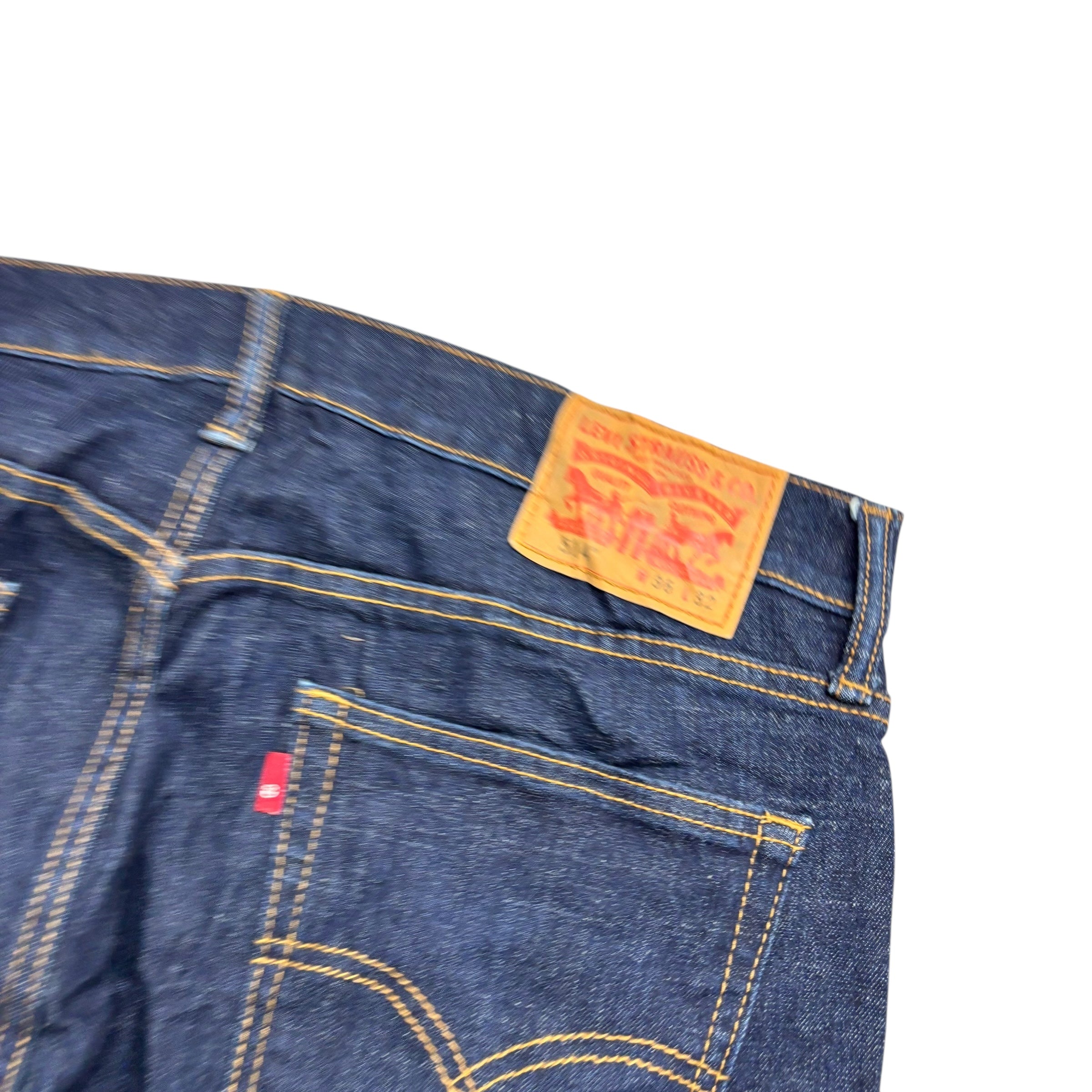 Levis 514 Jeans W36 L32 Mens Dark Blue Regular Straight Fit Stretch Denim (E)