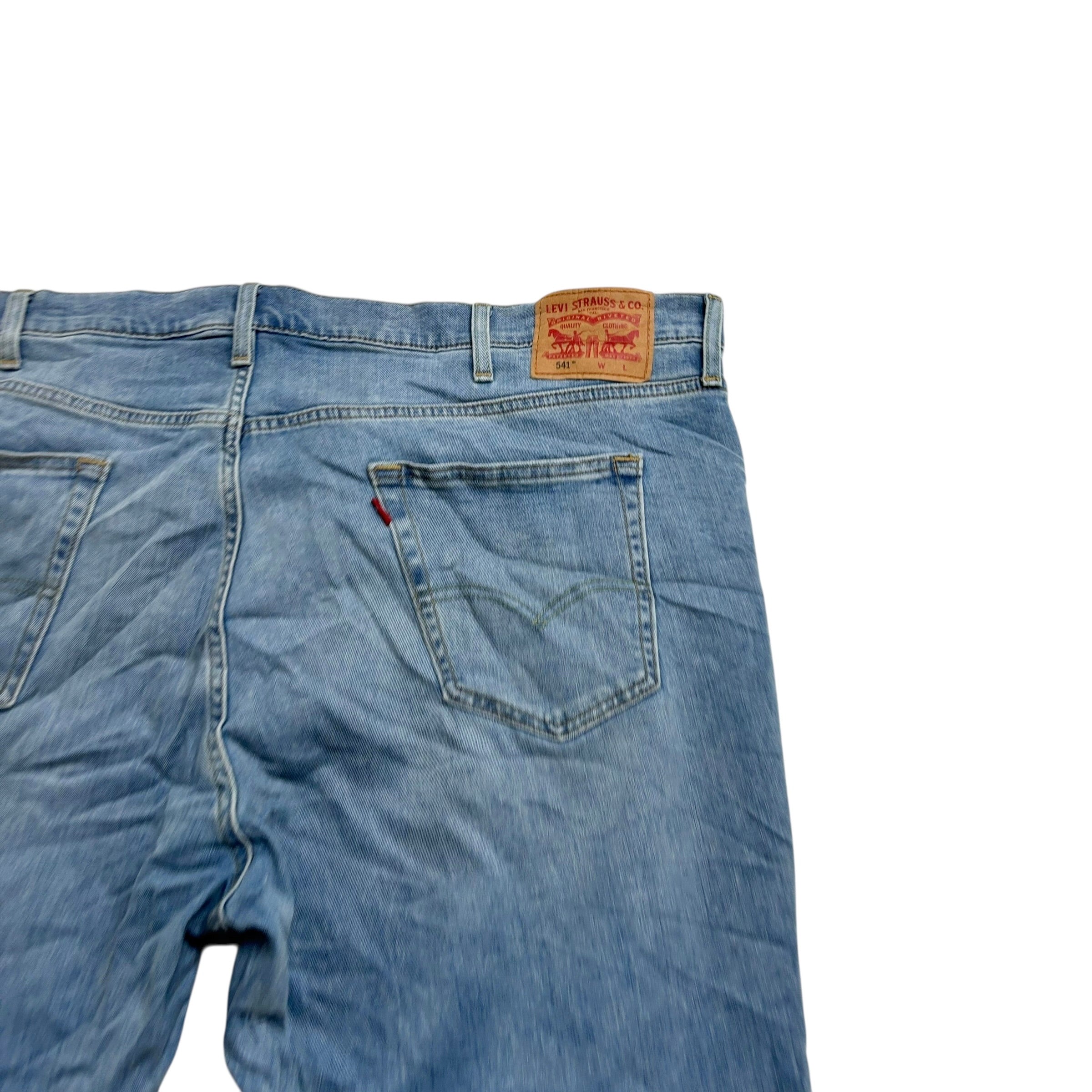 Levis 541 Jeans W50 L30 Mens Light Blue Athletic Tapered Fit Stretch Denim (E)