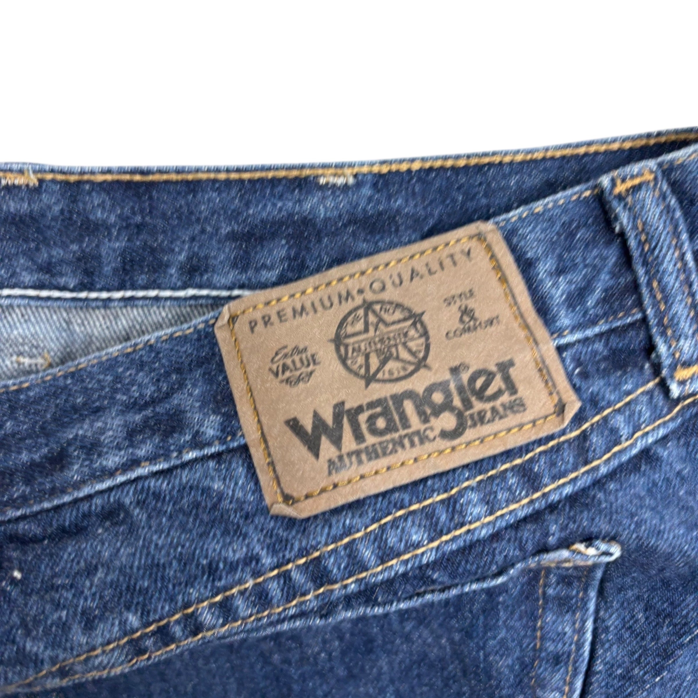 Wrangler Jeans W48 L29 Mens Dark Blue Regular Straight Fit Vintage Denim (E)